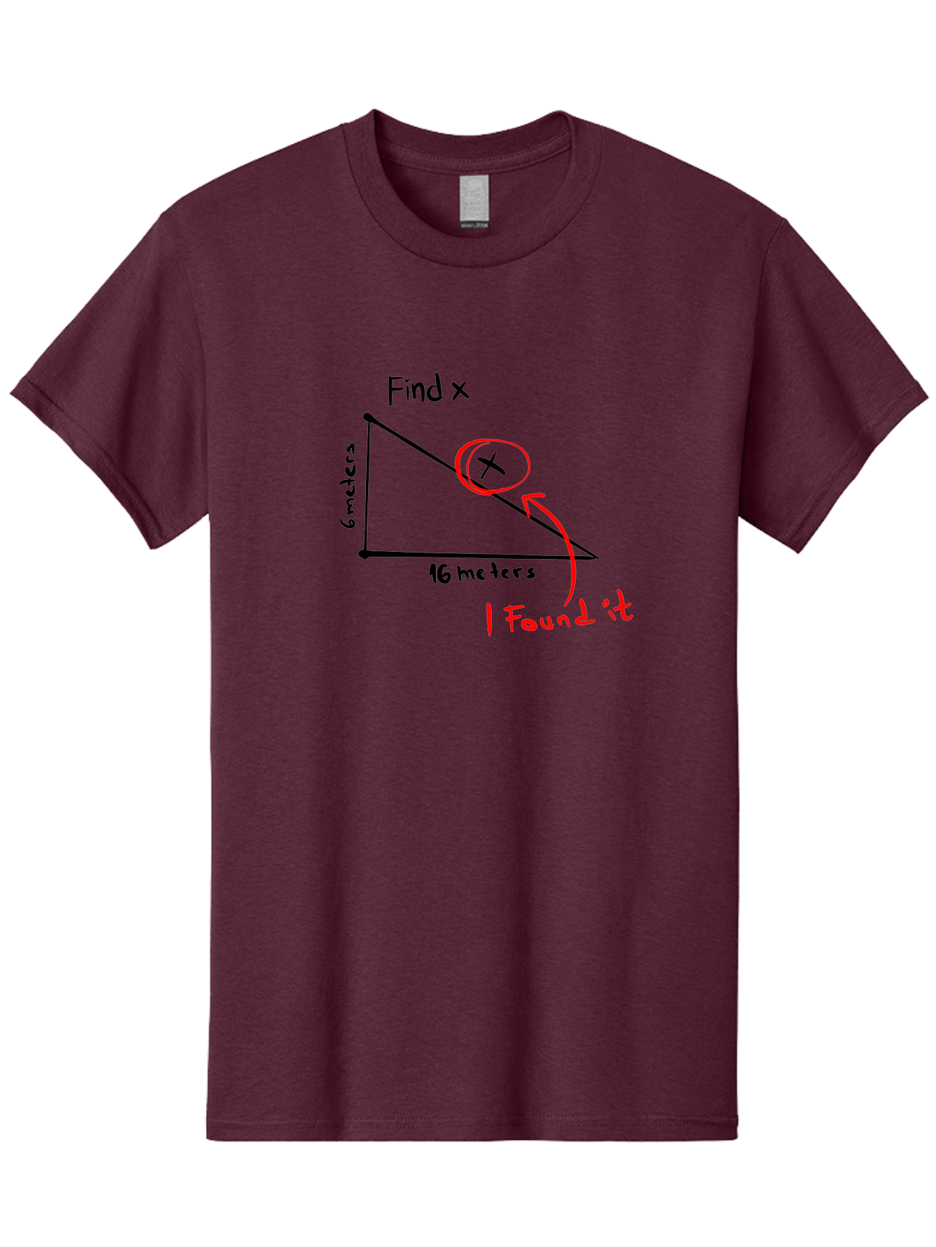 Right-Triangle-Problem Men'S Graphic Tee, 100% Cotton, Comfortable Casual Summer Wear, Machine Washable, Right Triangle, 6 Meters, 16 Meters, Find X, Pythagorean Theorem, Geometry Problem, Trigonometry, Math Exercise, Solve For X - Aaa115 29