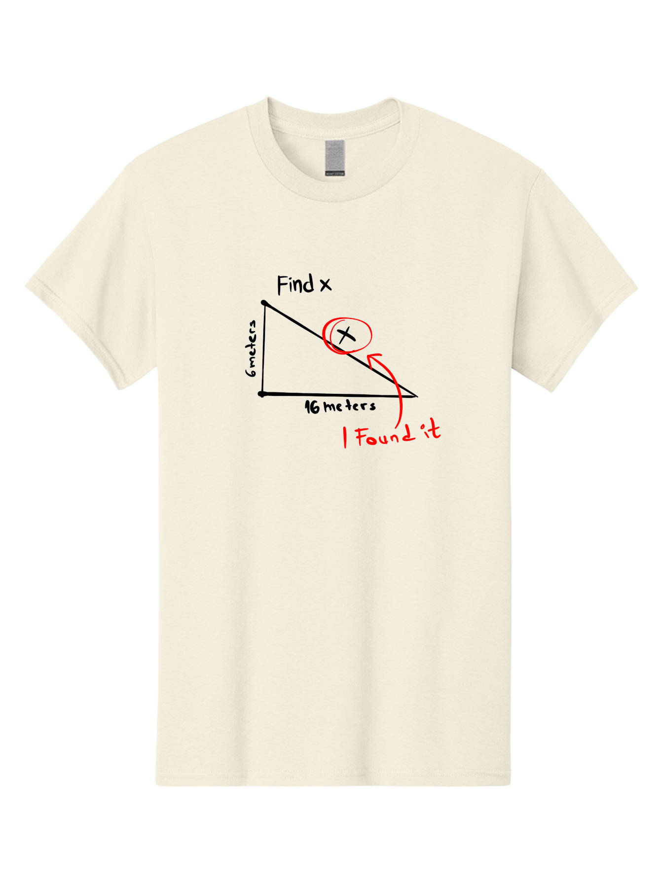 Right-Triangle-Problem Men'S Graphic Tee, 100% Cotton, Comfortable Casual Summer Wear, Machine Washable, Right Triangle, 6 Meters, 16 Meters, Find X, Pythagorean Theorem, Geometry Problem, Trigonometry, Math Exercise, Solve For X - Aaa115 19