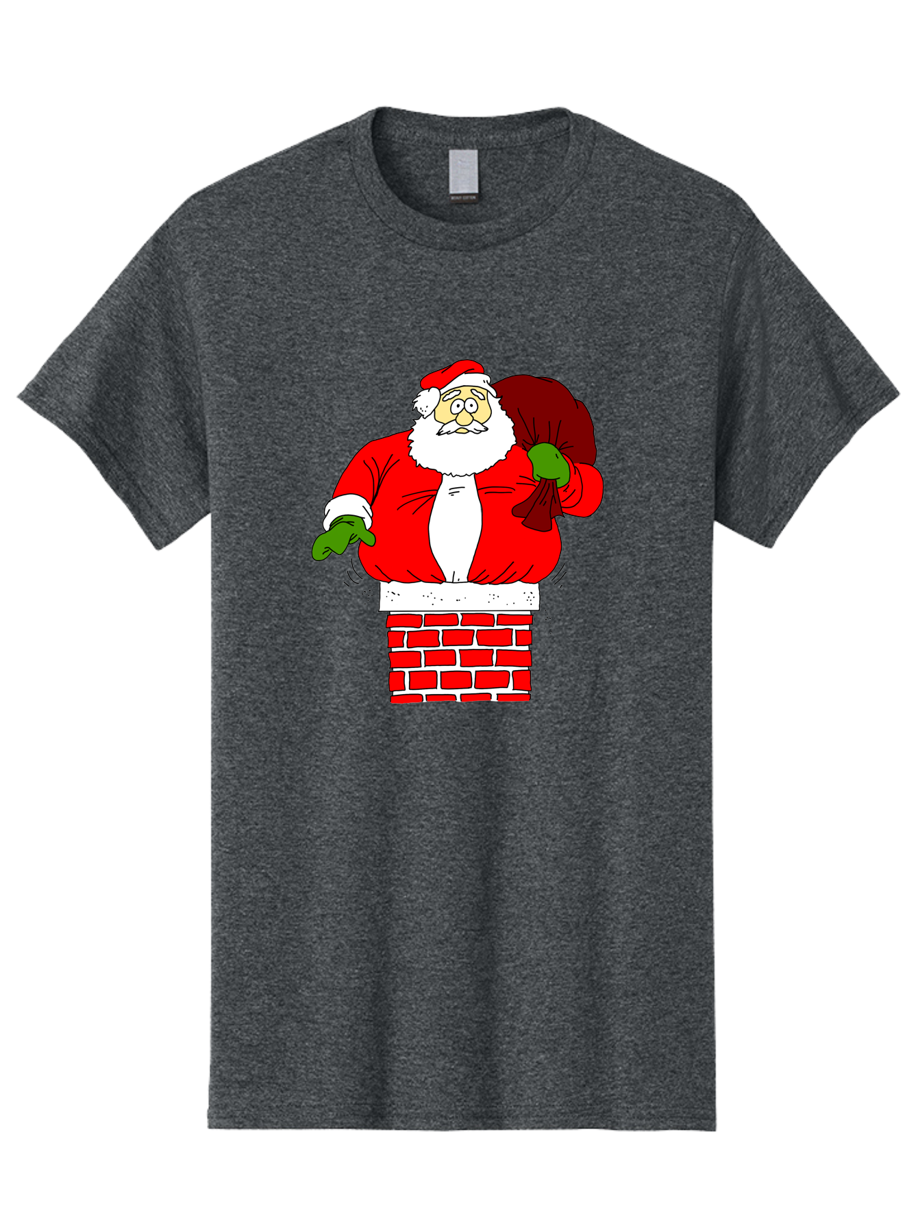 Santa-Claus Men'S Graphic Tee, 100% Cotton, Comfortable Casual Summer Wear, Machine Washable, Santa Claus Emerging From A Chimney, Christmas Magic, Festive Season, Holiday Cheer, Jolly Old Man, Gift Giving, Red Suit, White Beard, - Aaa118 7