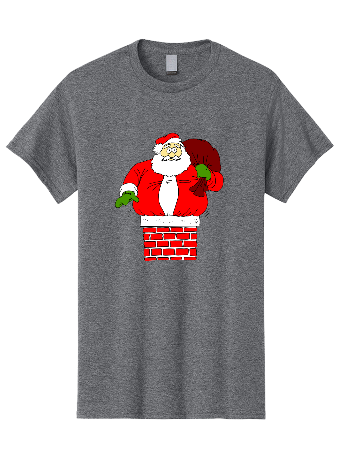 Santa-Claus Men'S Graphic Tee, 100% Cotton, Comfortable Casual Summer Wear, Machine Washable, Santa Claus Emerging From A Chimney, Christmas Magic, Festive Season, Holiday Cheer, Jolly Old Man, Gift Giving, Red Suit, White Beard, - Aaa118 13