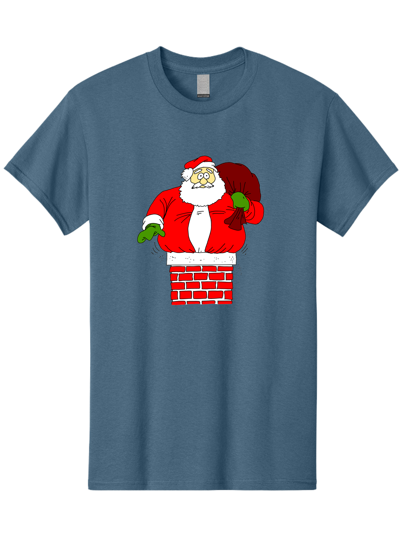 Santa-Claus Men'S Graphic Tee, 100% Cotton, Comfortable Casual Summer Wear, Machine Washable, Santa Claus Emerging From A Chimney, Christmas Magic, Festive Season, Holiday Cheer, Jolly Old Man, Gift Giving, Red Suit, White Beard, - Aaa118 21