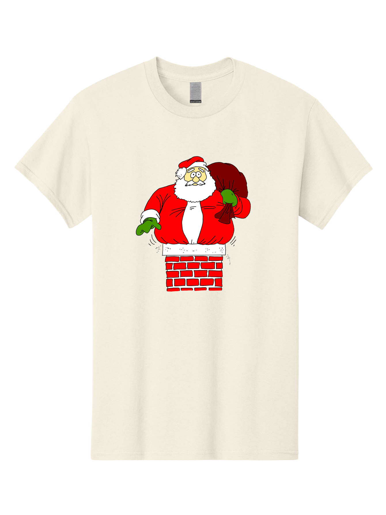 Santa-Claus Men'S Graphic Tee, 100% Cotton, Comfortable Casual Summer Wear, Machine Washable, Santa Claus Emerging From A Chimney, Christmas Magic, Festive Season, Holiday Cheer, Jolly Old Man, Gift Giving, Red Suit, White Beard, - Aaa118 9