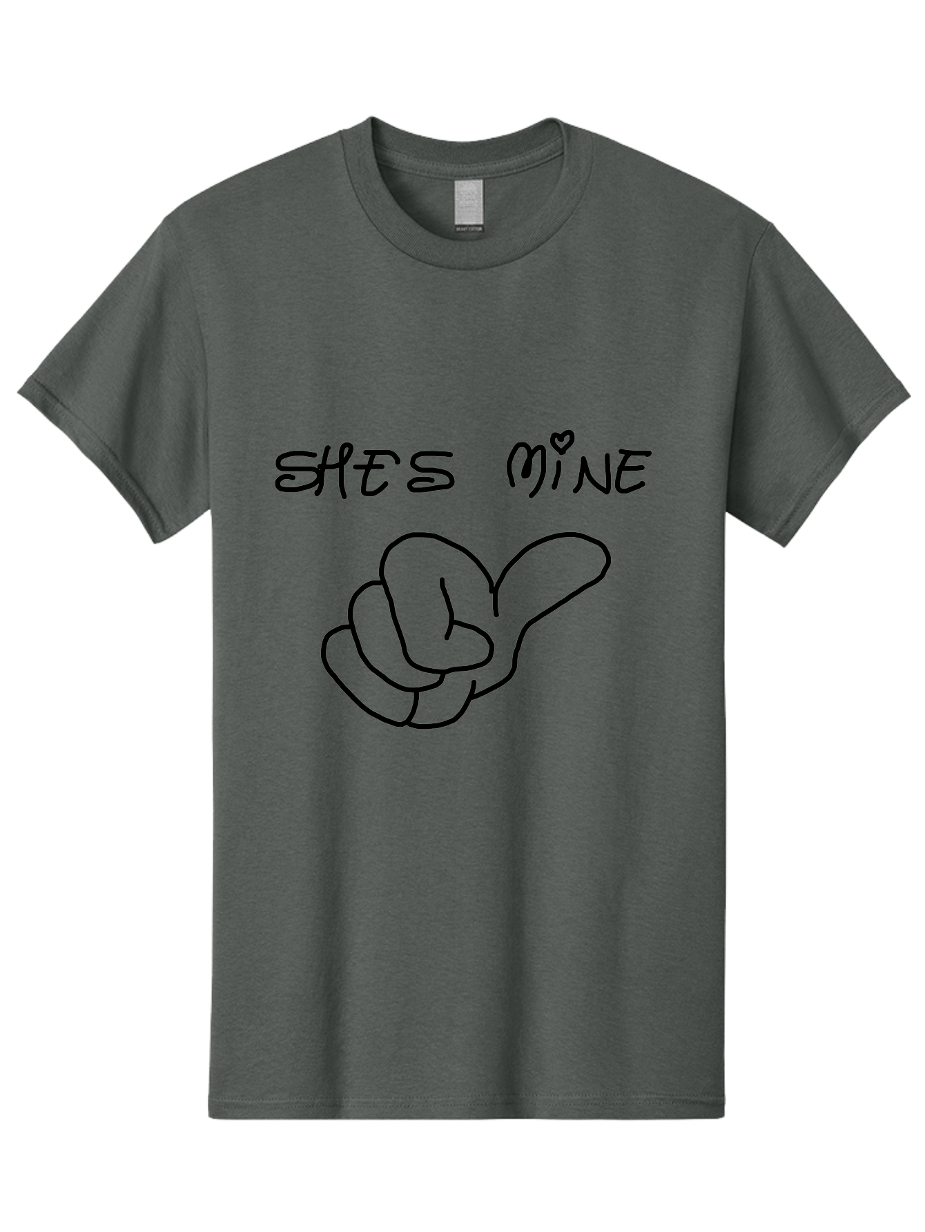 Shes-Mine Men'S Graphic Tee, 100% Cotton, Comfortable Casual Summer Wear, Machine Washable, Hand Gesture, Possessive Symbol, Love Sign, Heart Symbol, Romantic Gesture, Claim Of Ownership, Symbol Of Love - Aaa121 25