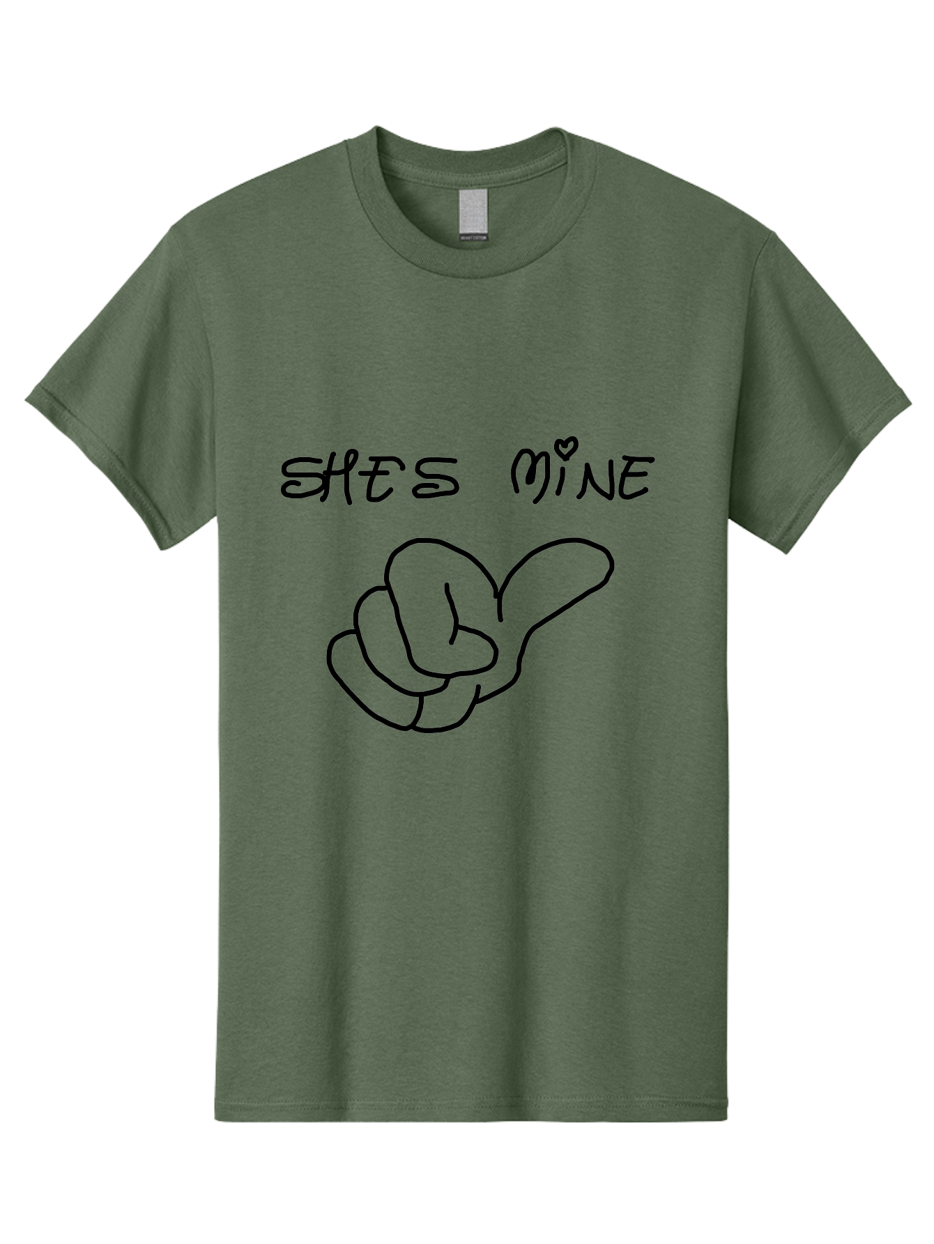 Shes-Mine Men'S Graphic Tee, 100% Cotton, Comfortable Casual Summer Wear, Machine Washable, Hand Gesture, Possessive Symbol, Love Sign, Heart Symbol, Romantic Gesture, Claim Of Ownership, Symbol Of Love - Aaa121 3