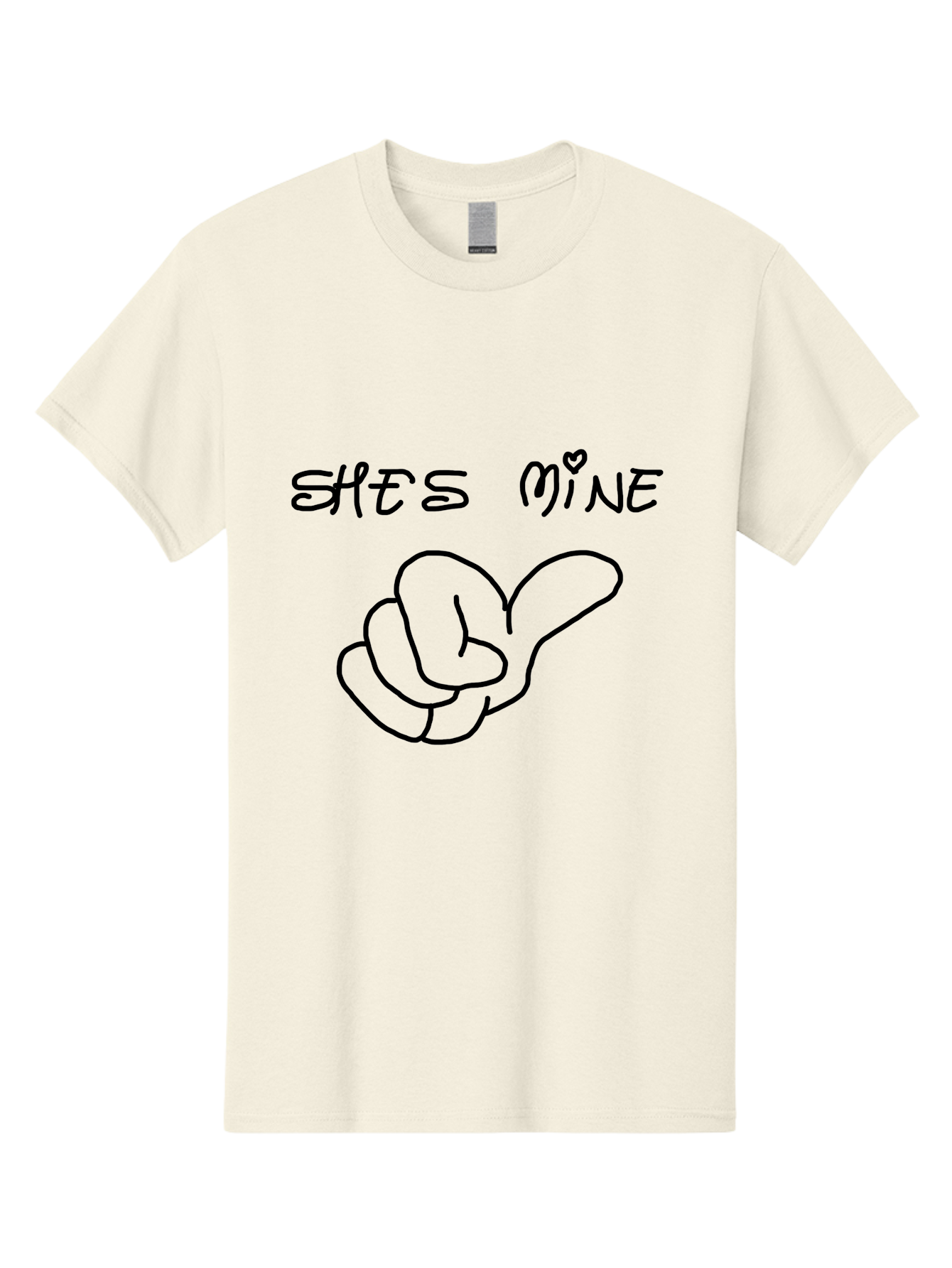 Shes-Mine Men'S Graphic Tee, 100% Cotton, Comfortable Casual Summer Wear, Machine Washable, Hand Gesture, Possessive Symbol, Love Sign, Heart Symbol, Romantic Gesture, Claim Of Ownership, Symbol Of Love - Aaa121 5