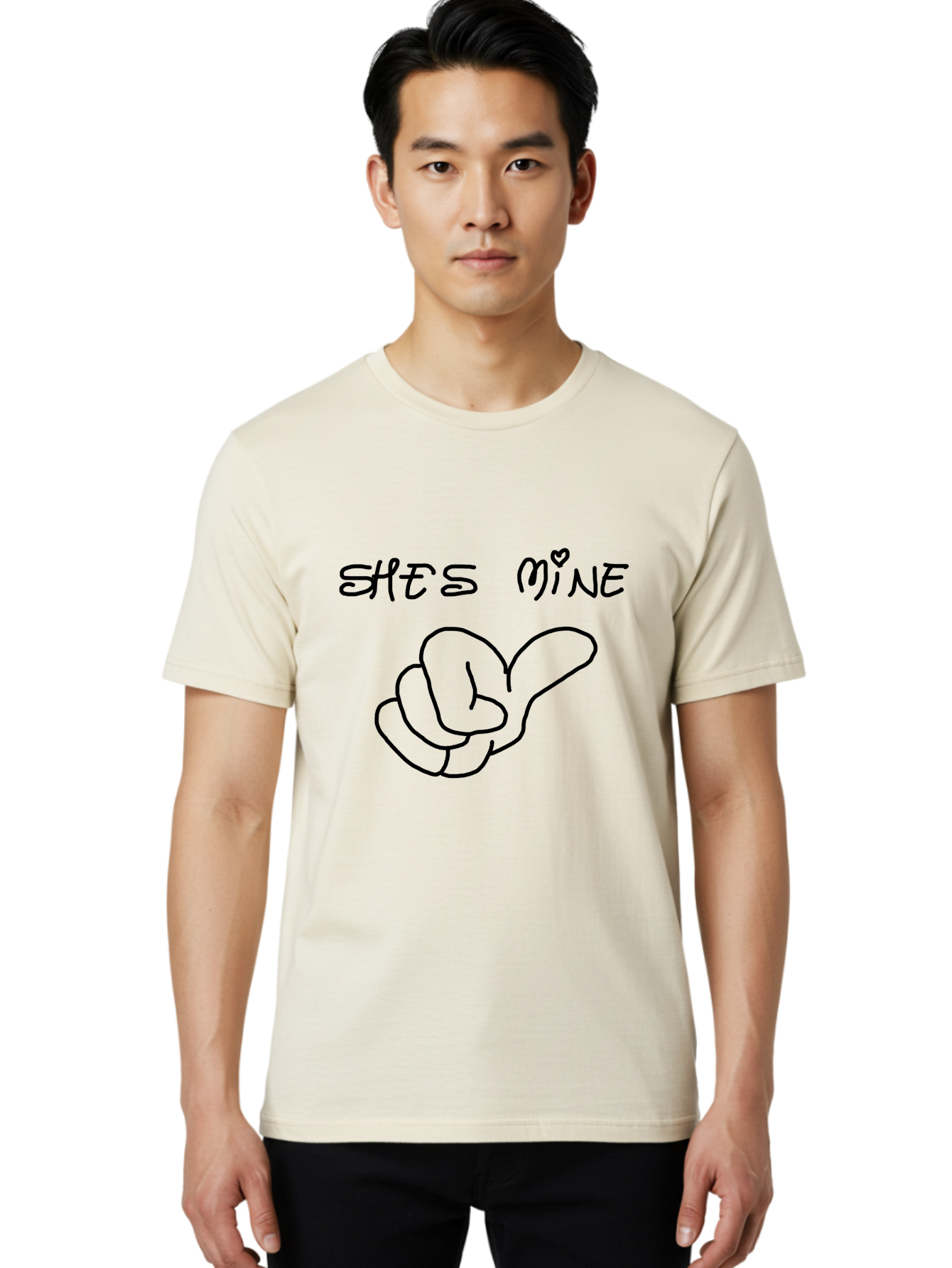 Shes-Mine Men'S Graphic Tee, 100% Cotton, Comfortable Casual Summer Wear, Machine Washable, Hand Gesture, Possessive Symbol, Love Sign, Heart Symbol, Romantic Gesture, Claim Of Ownership, Symbol Of Love - Aaa121 6