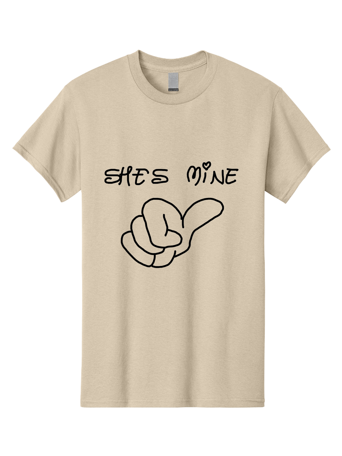 Shes-Mine Men'S Graphic Tee, 100% Cotton, Comfortable Casual Summer Wear, Machine Washable, Hand Gesture, Possessive Symbol, Love Sign, Heart Symbol, Romantic Gesture, Claim Of Ownership, Symbol Of Love - Aaa121 1