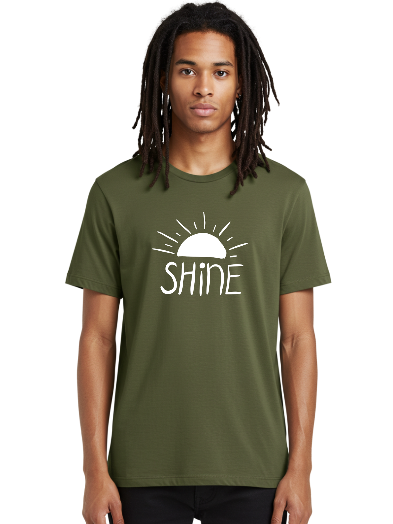 Shine Men'S Graphic Tee, 100% Cotton, Comfortable Casual Summer Wear, Machine Washable, Shine, Positivity, Motivation, Inspirational Quote, Happiness, Encouragement, Uplifting Message, Optimism Symbol - Aaa122 24