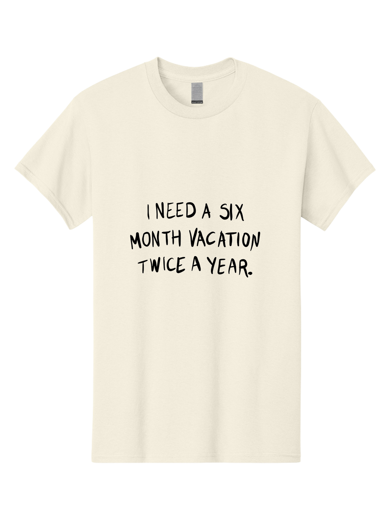 Six-Month-Vacation Men'S Graphic Tee, 100% Cotton, Comfortable Casual Summer Wear, Machine Washable, Vacation Mode, Relaxation, Travel Inspiration, Wanderlust, Long Vacation, Break Time, Time Off, Relaxation, Humor, Funny Quote - Aaa123 11