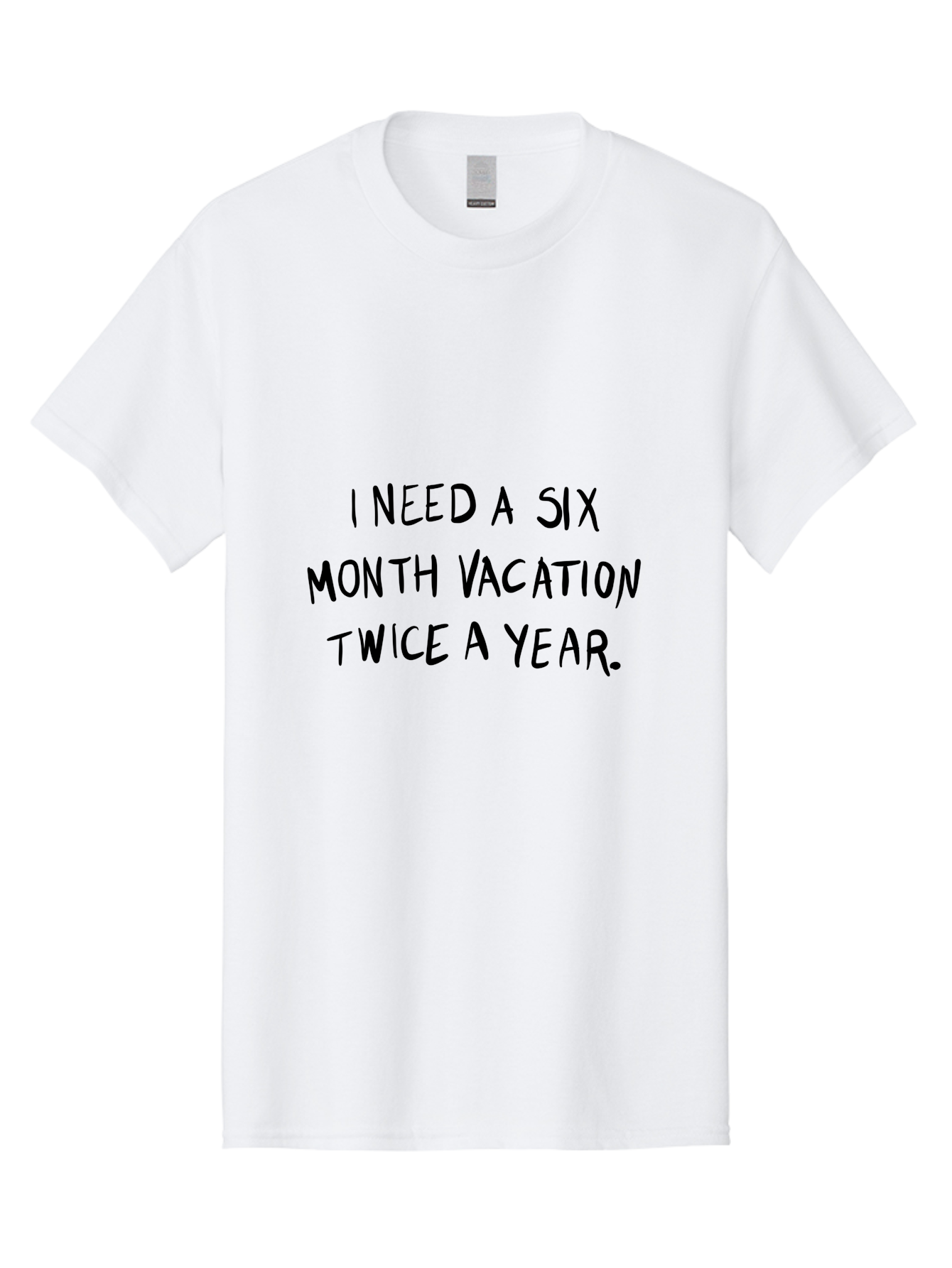 Six-Month-Vacation Men'S Graphic Tee, 100% Cotton, Comfortable Casual Summer Wear, Machine Washable, Vacation Mode, Relaxation, Travel Inspiration, Wanderlust, Long Vacation, Break Time, Time Off, Relaxation, Humor, Funny Quote - Aaa123 25