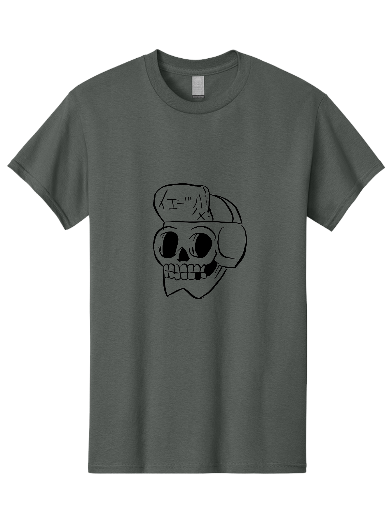 Skull-With-Headphones Men'S Graphic Tee, 100% Cotton, Comfortable Casual Summer Wear, Machine Washable, Skull Wearing Headphones, Dj Skull, Music Lover, Edgy Style, Bold Graphics, Graphic Design, Skull Art, Headphones, Dark Art - Aaa124 27