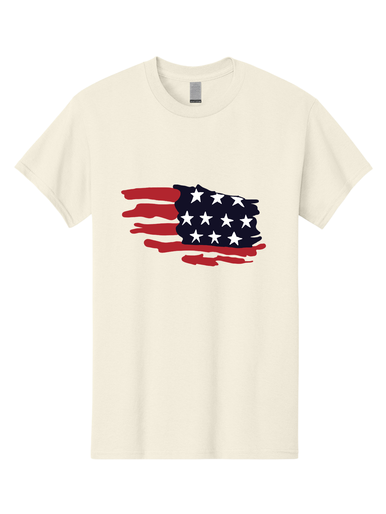 Stars-And-Stripes Men'S Graphic Tee, 100% Cotton, Comfortable Casual Summer Wear, Machine Washable, American Flag, Red And White Stripes, White Stars, Patriotic Symbol, Us National Flag, Freedom Representation, Abstract Design, - Aaa126 25