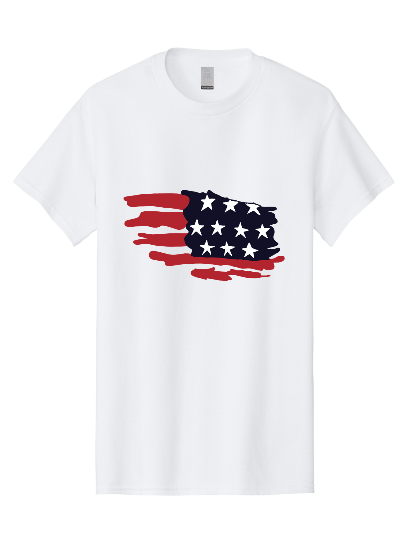 Stars-And-Stripes Men'S Graphic Tee, 100% Cotton, Comfortable Casual Summer Wear, Machine Washable, American Flag, Red And White Stripes, White Stars, Patriotic Symbol, Us National Flag, Freedom Representation, Abstract Design, - Aaa126 19