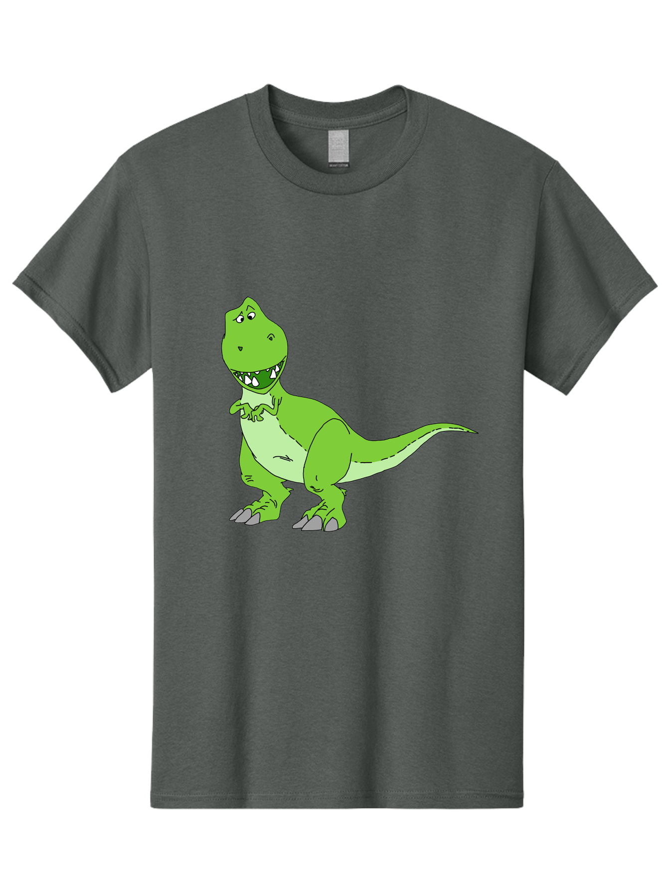 T-Rex Men'S Graphic Tee, 100% Cotton, Comfortable Casual Summer Wear, Machine Washable, Cartoon T-Rex, Green Dinosaur, Prehistoric Creature, Toothy Grin, Playful Expression, Dinosaur Illustration, Children'S Character, Fun And Friendly, - Aaa128 7