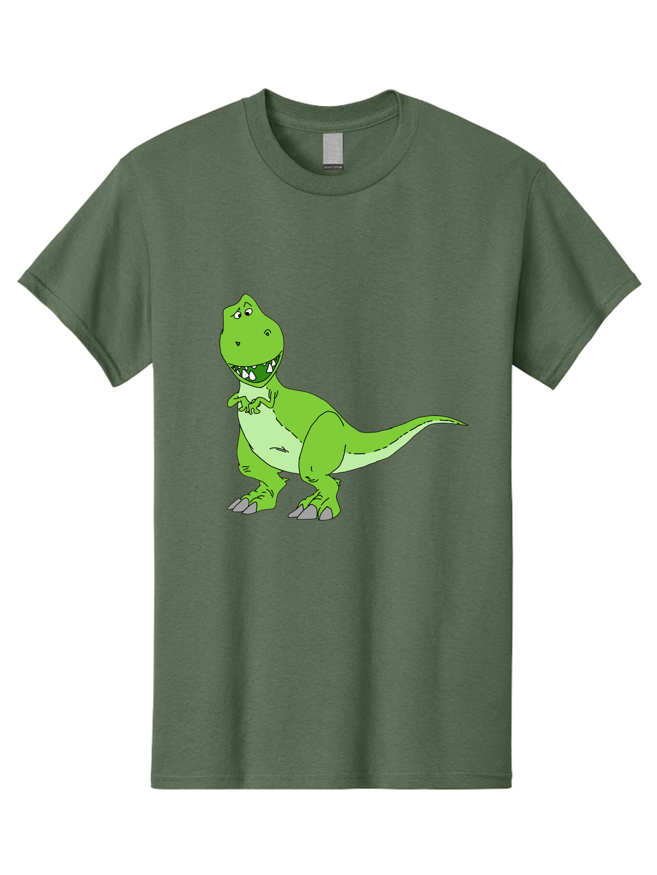 T-Rex Men'S Graphic Tee, 100% Cotton, Comfortable Casual Summer Wear, Machine Washable, Cartoon T-Rex, Green Dinosaur, Prehistoric Creature, Toothy Grin, Playful Expression, Dinosaur Illustration, Children'S Character, Fun And Friendly, - Aaa128 15