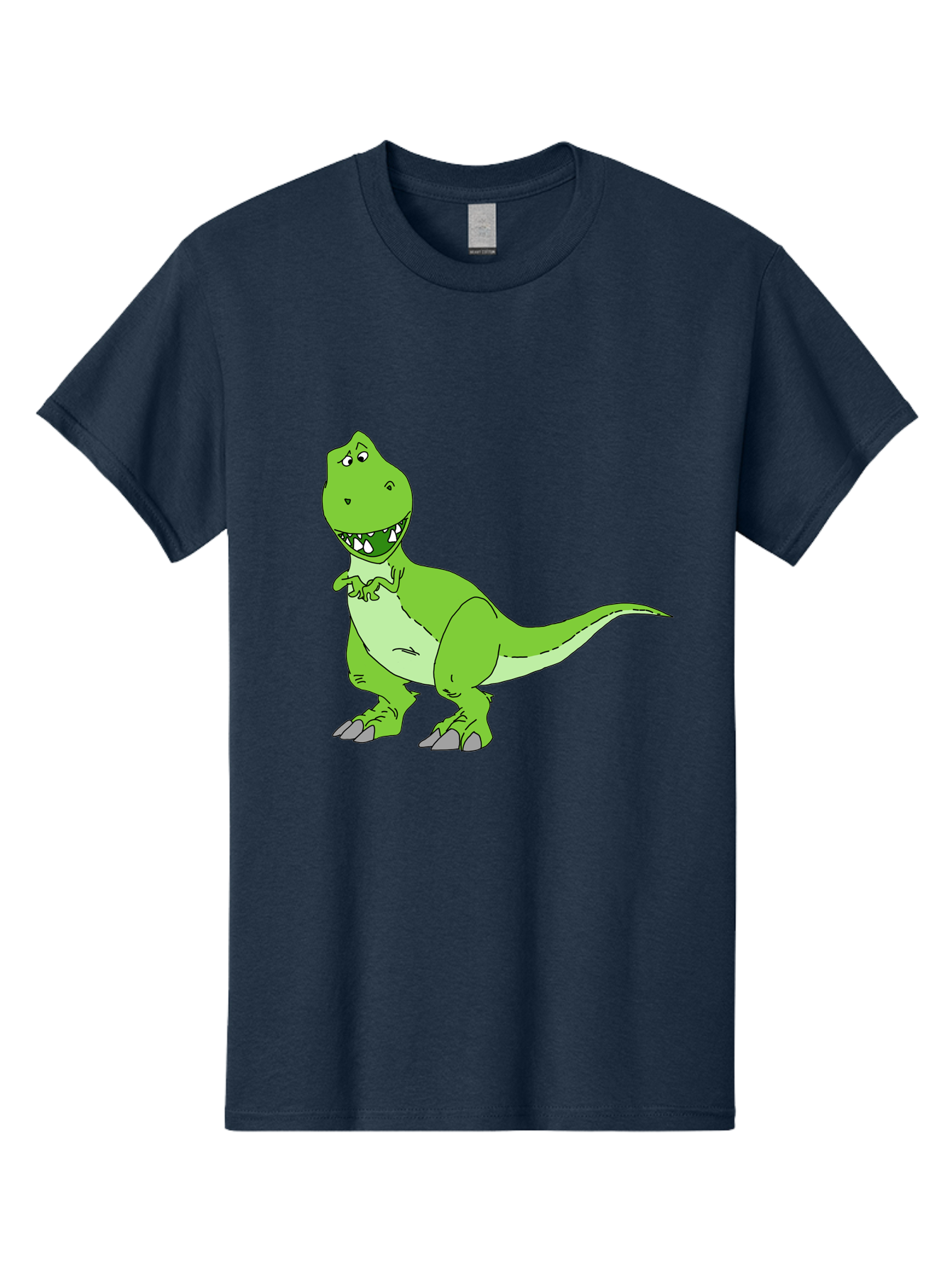 T-Rex Men'S Graphic Tee, 100% Cotton, Comfortable Casual Summer Wear, Machine Washable, Cartoon T-Rex, Green Dinosaur, Prehistoric Creature, Toothy Grin, Playful Expression, Dinosaur Illustration, Children'S Character, Fun And Friendly, - Aaa128 13