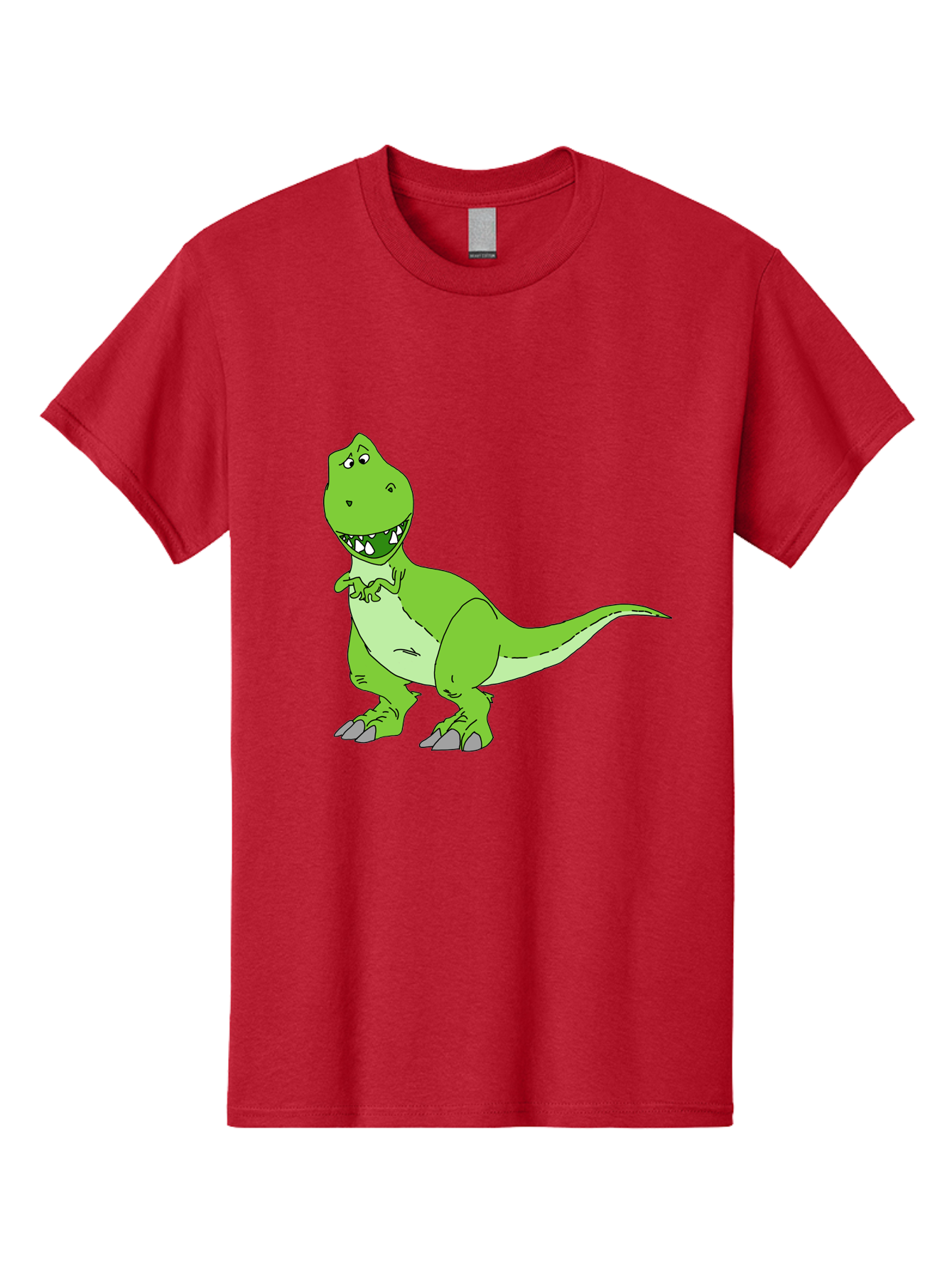 T-Rex Men'S Graphic Tee, 100% Cotton, Comfortable Casual Summer Wear, Machine Washable, Cartoon T-Rex, Green Dinosaur, Prehistoric Creature, Toothy Grin, Playful Expression, Dinosaur Illustration, Children'S Character, Fun And Friendly, - Aaa128 17