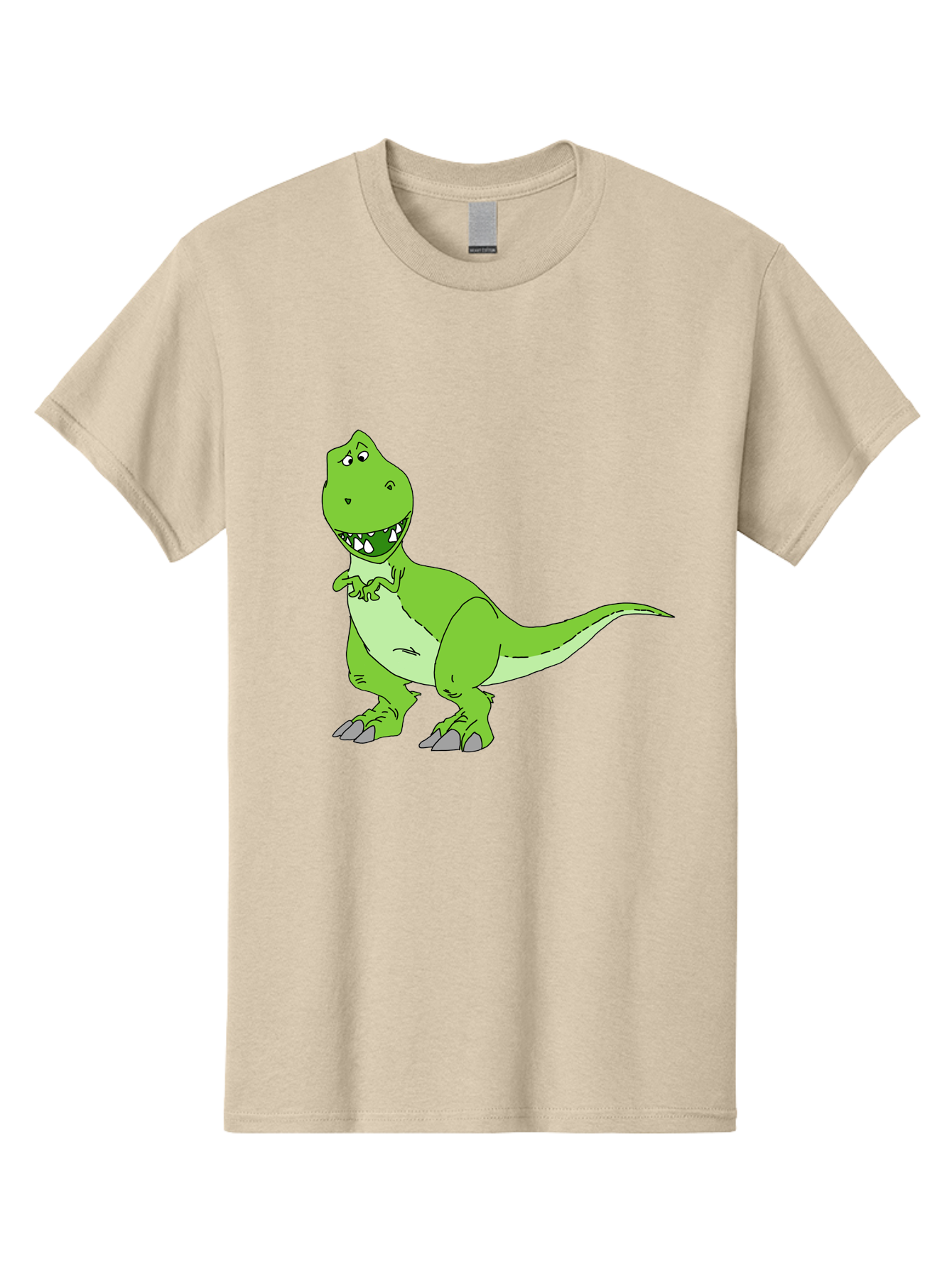 T-Rex Men'S Graphic Tee, 100% Cotton, Comfortable Casual Summer Wear, Machine Washable, Cartoon T-Rex, Green Dinosaur, Prehistoric Creature, Toothy Grin, Playful Expression, Dinosaur Illustration, Children'S Character, Fun And Friendly, - Aaa128 19