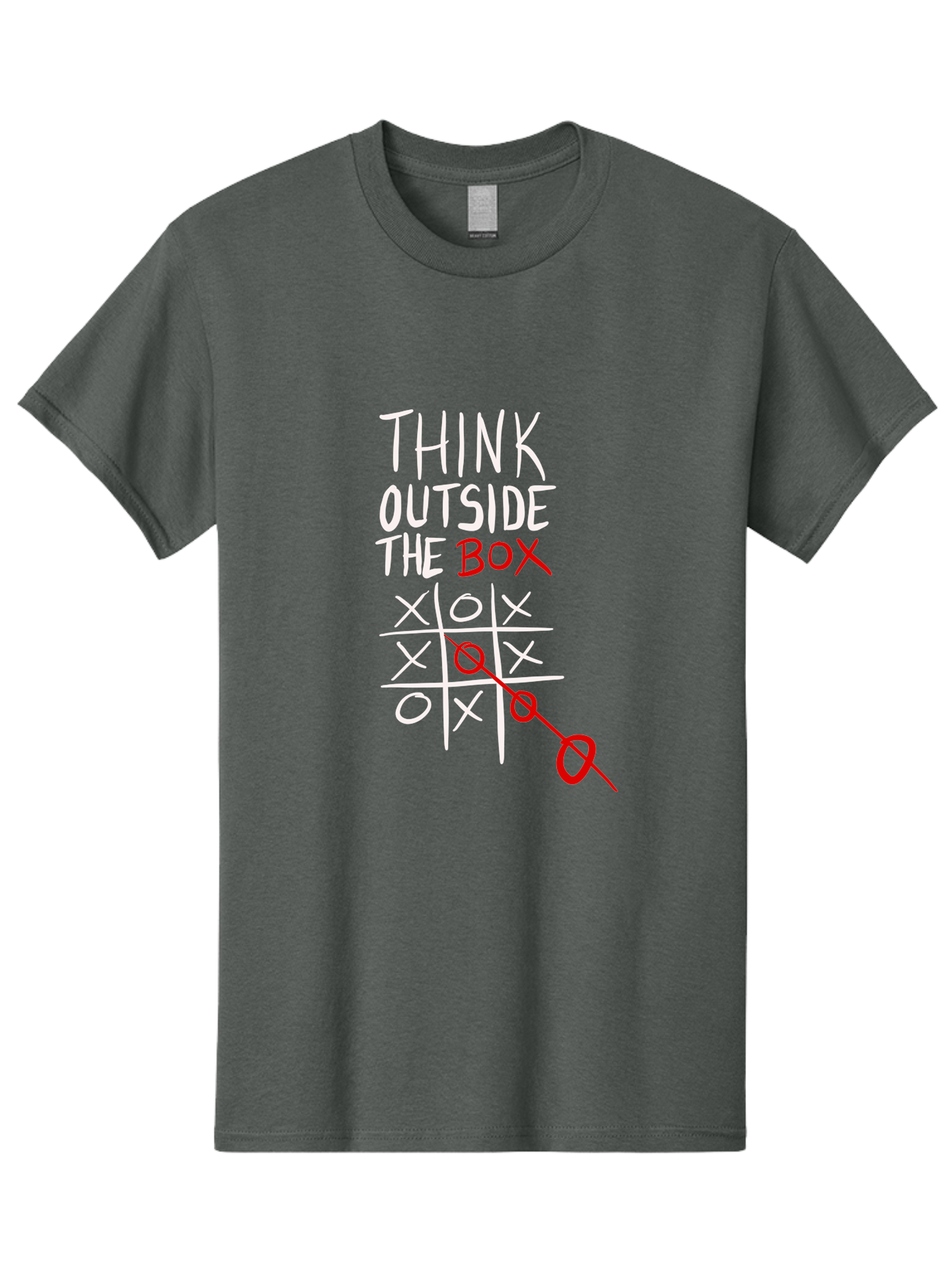 Think-Outside-The-Box Men'S Graphic Tee, 100% Cotton, Comfortable Casual Summer Wear, Machine Washable, Think Outside The Box, Creative Thinking, Tic Tac Toe Game, Innovative Ideas, Problem-Solving, Strategic Thinking, Outside The Box, - Aaa129 23