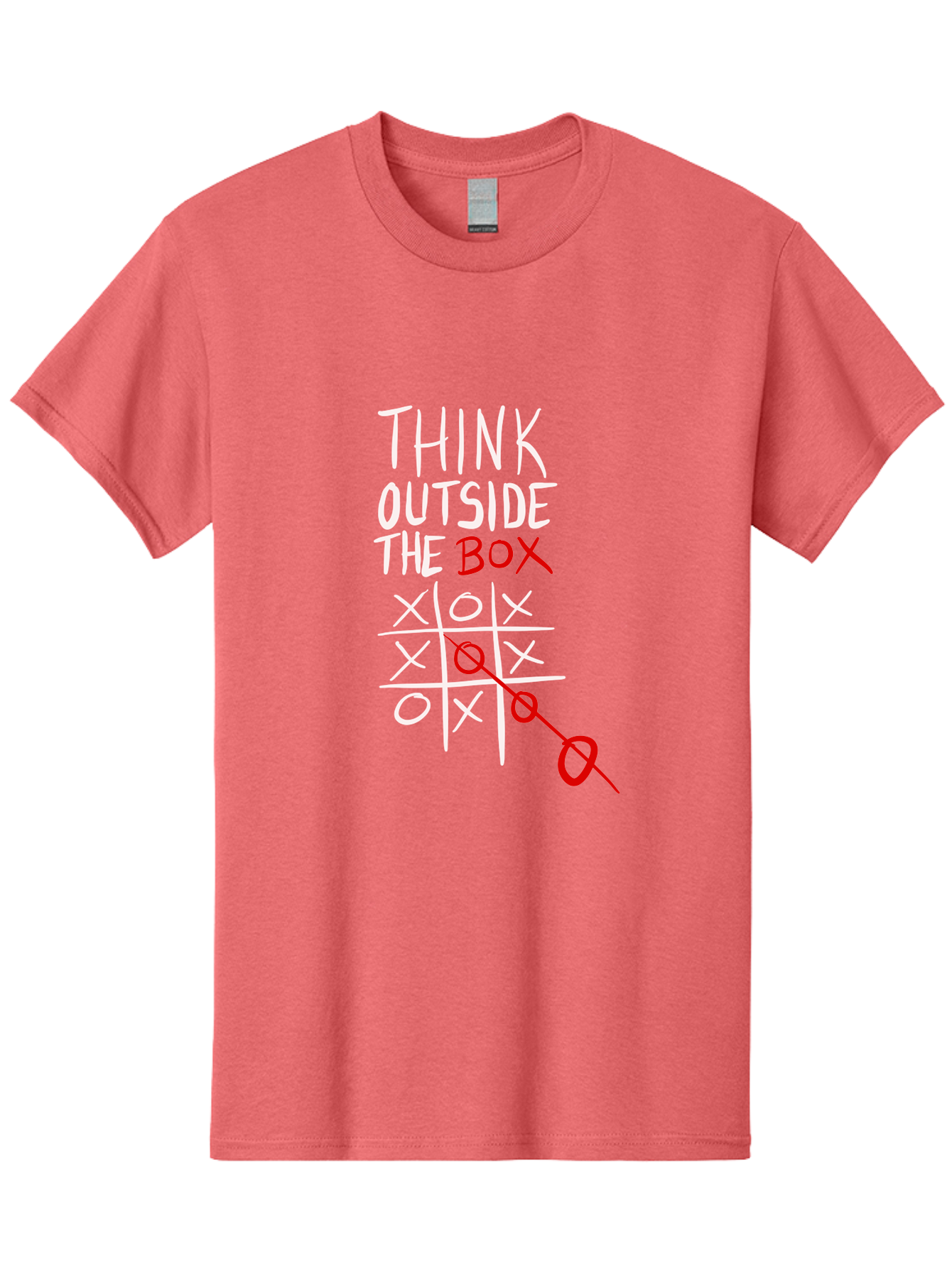 Think-Outside-The-Box Men'S Graphic Tee, 100% Cotton, Comfortable Casual Summer Wear, Machine Washable, Think Outside The Box, Creative Thinking, Tic Tac Toe Game, Innovative Ideas, Problem-Solving, Strategic Thinking, Outside The Box, - Aaa129 17