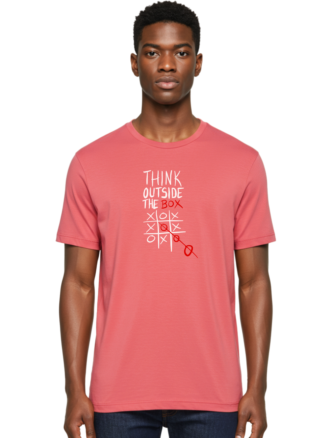 Think-Outside-The-Box Men'S Graphic Tee, 100% Cotton, Comfortable Casual Summer Wear, Machine Washable, Think Outside The Box, Creative Thinking, Tic Tac Toe Game, Innovative Ideas, Problem-Solving, Strategic Thinking, Outside The Box, - Aaa129 18