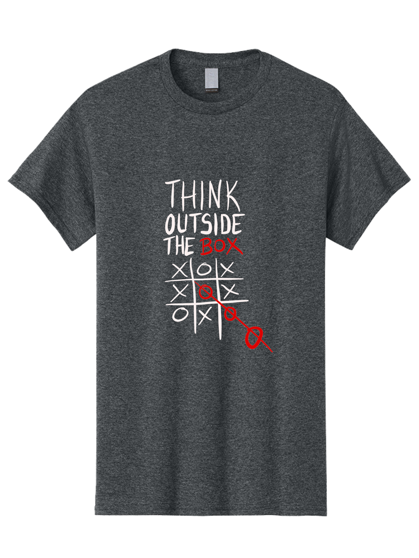 Think-Outside-The-Box Men'S Graphic Tee, 100% Cotton, Comfortable Casual Summer Wear, Machine Washable, Think Outside The Box, Creative Thinking, Tic Tac Toe Game, Innovative Ideas, Problem-Solving, Strategic Thinking, Outside The Box, - Aaa129 3