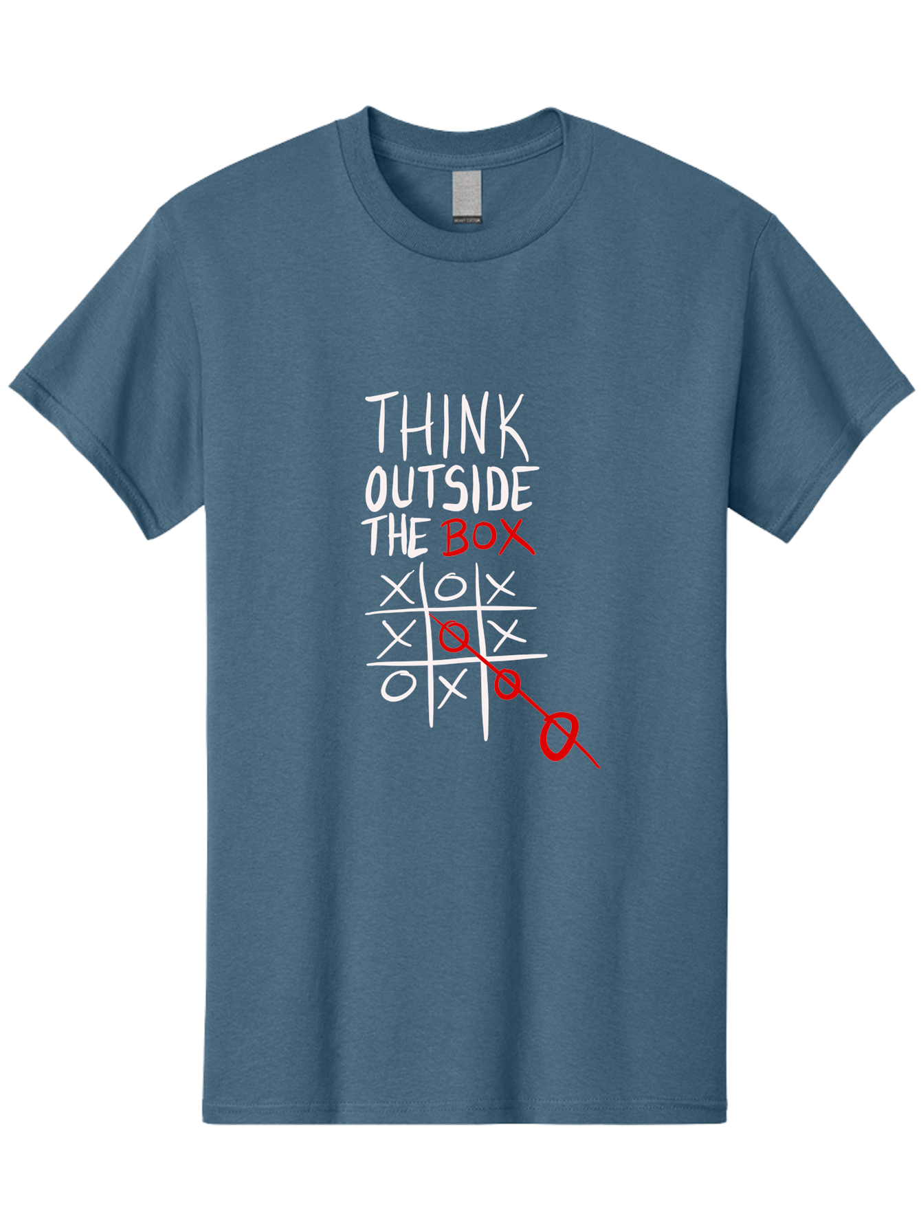 Think-Outside-The-Box Men'S Graphic Tee, 100% Cotton, Comfortable Casual Summer Wear, Machine Washable, Think Outside The Box, Creative Thinking, Tic Tac Toe Game, Innovative Ideas, Problem-Solving, Strategic Thinking, Outside The Box, - Aaa129 7