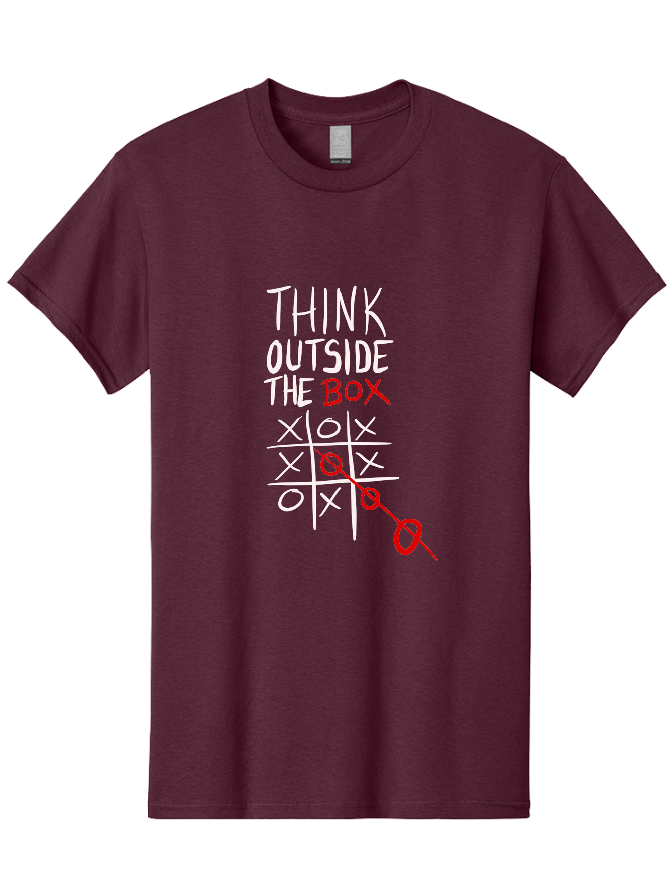 Think-Outside-The-Box Men'S Graphic Tee, 100% Cotton, Comfortable Casual Summer Wear, Machine Washable, Think Outside The Box, Creative Thinking, Tic Tac Toe Game, Innovative Ideas, Problem-Solving, Strategic Thinking, Outside The Box, - Aaa129 5