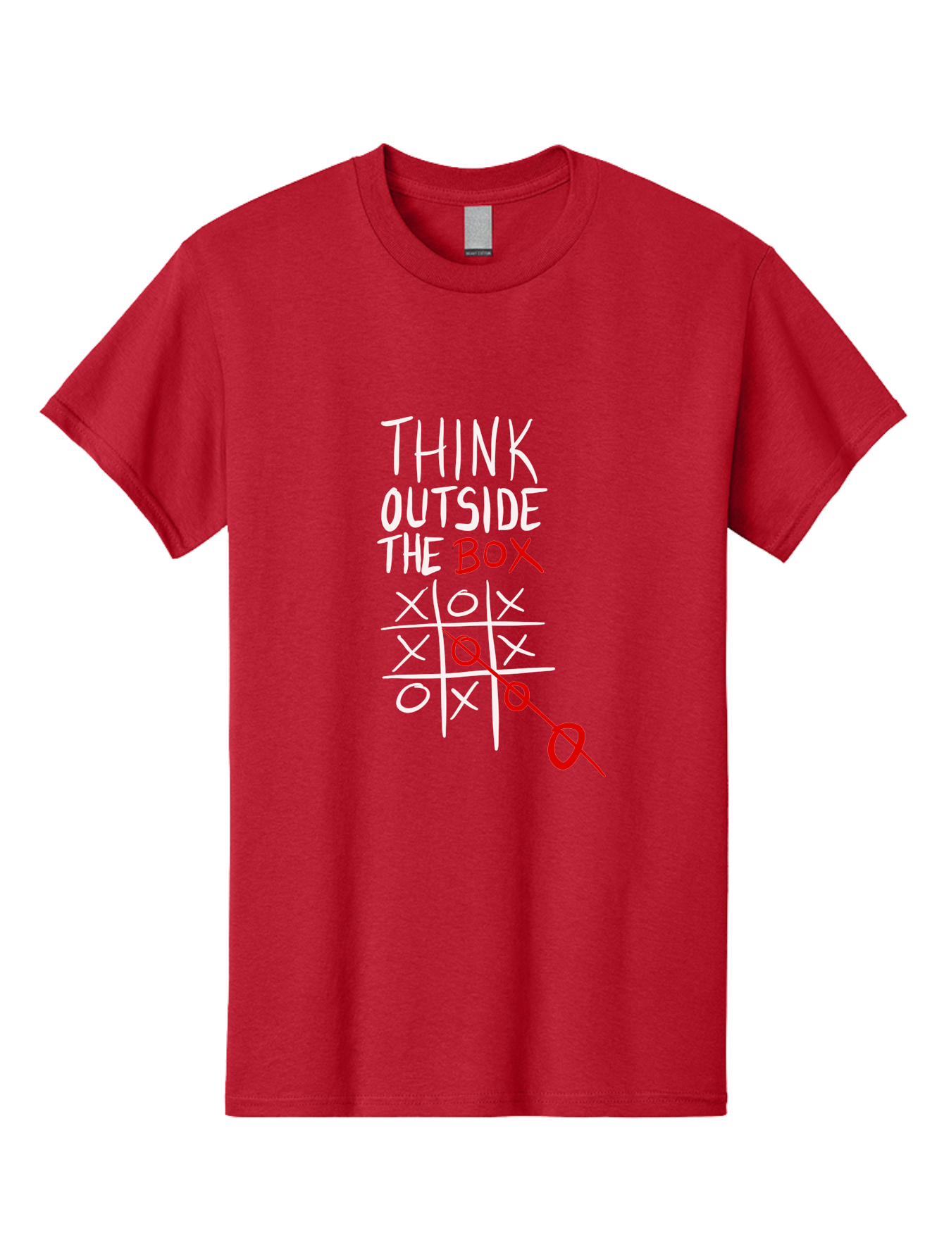 Think-Outside-The-Box Men'S Graphic Tee, 100% Cotton, Comfortable Casual Summer Wear, Machine Washable, Think Outside The Box, Creative Thinking, Tic Tac Toe Game, Innovative Ideas, Problem-Solving, Strategic Thinking, Outside The Box, - Aaa129 21