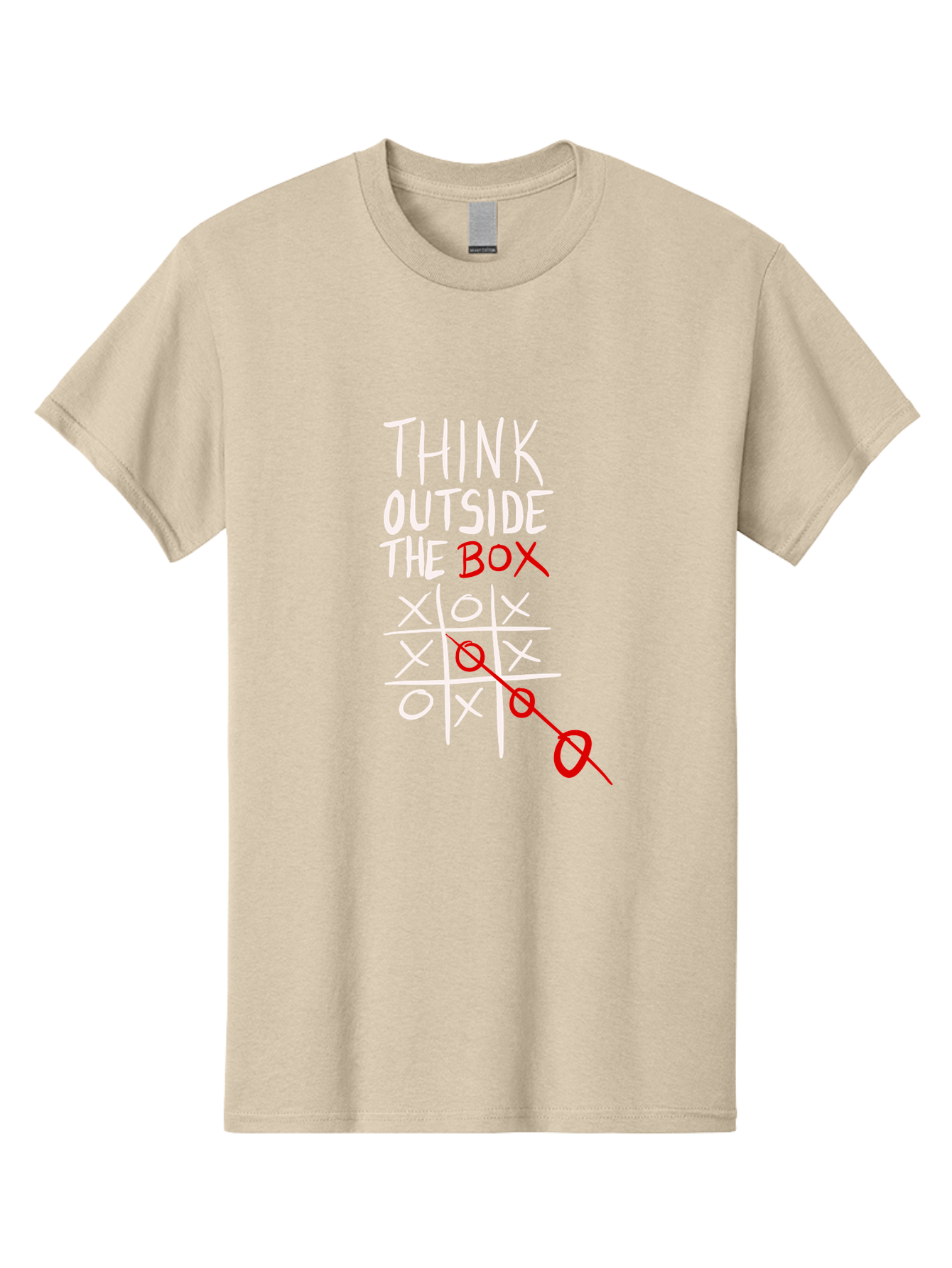 Think-Outside-The-Box Men'S Graphic Tee, 100% Cotton, Comfortable Casual Summer Wear, Machine Washable, Think Outside The Box, Creative Thinking, Tic Tac Toe Game, Innovative Ideas, Problem-Solving, Strategic Thinking, Outside The Box, - Aaa129 25
