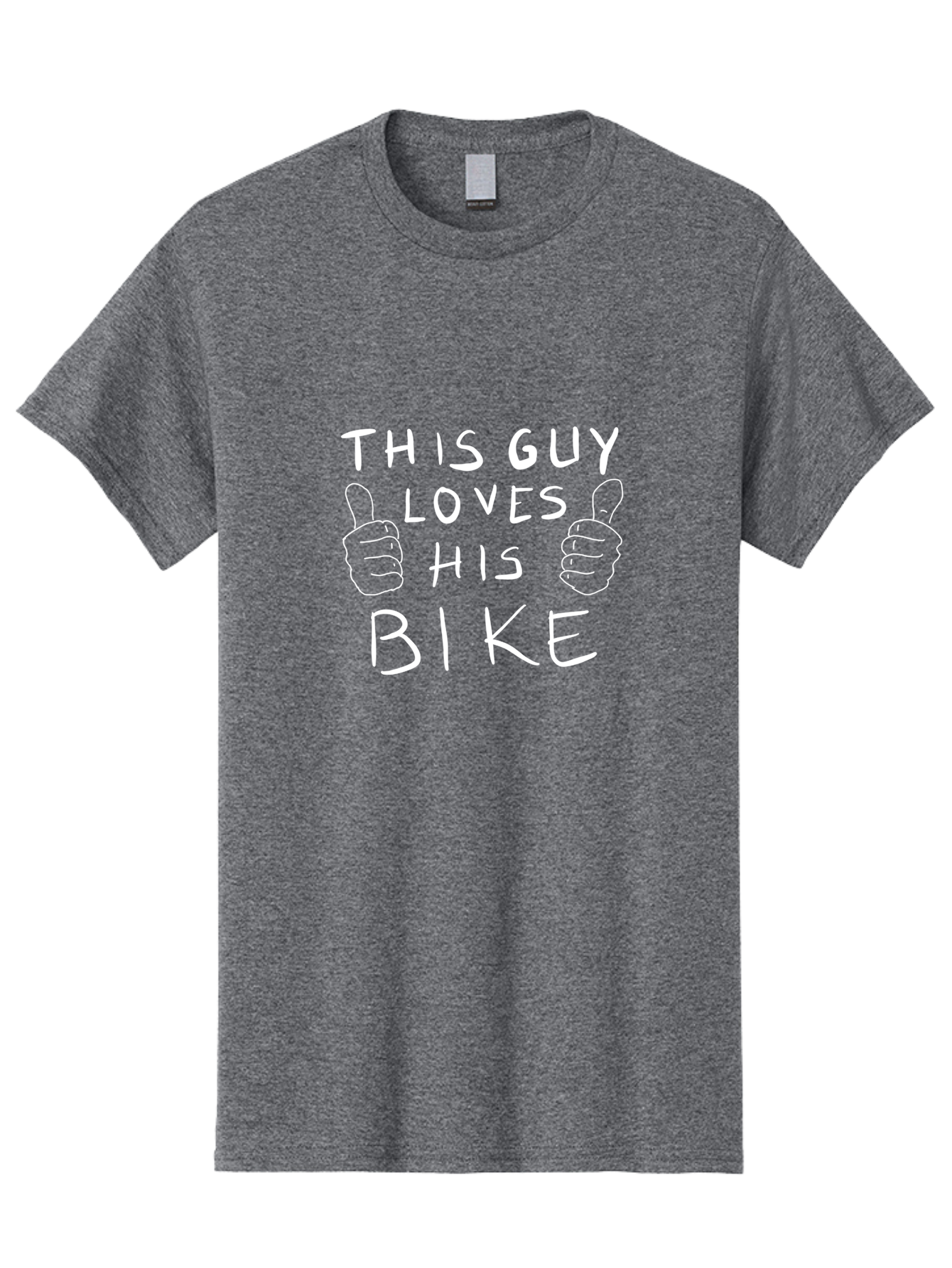 This-Guy-Loves-His-Bike Men'S Graphic Tee, 100% Cotton, Comfortable Casual Summer Wear, Machine Washable, Bike Enthusiast, Cycling Passion, Thumbs Up Approval, Love For Biking, Bike Lover, Cyclist Pride, Bicycle Appreciation, - Aaa130 25
