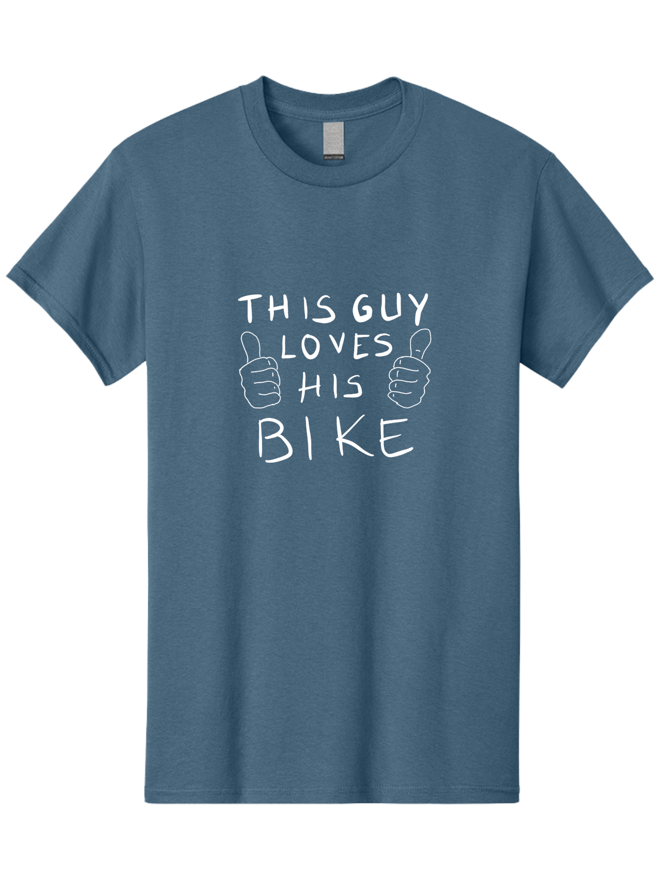 This-Guy-Loves-His-Bike Men'S Graphic Tee, 100% Cotton, Comfortable Casual Summer Wear, Machine Washable, Bike Enthusiast, Cycling Passion, Thumbs Up Approval, Love For Biking, Bike Lover, Cyclist Pride, Bicycle Appreciation, - Aaa130 3