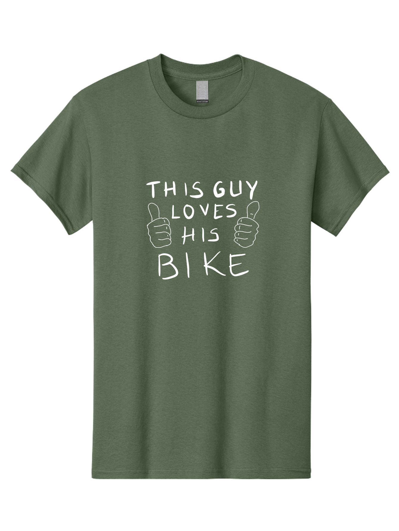 This-Guy-Loves-His-Bike Men'S Graphic Tee, 100% Cotton, Comfortable Casual Summer Wear, Machine Washable, Bike Enthusiast, Cycling Passion, Thumbs Up Approval, Love For Biking, Bike Lover, Cyclist Pride, Bicycle Appreciation, - Aaa130 27