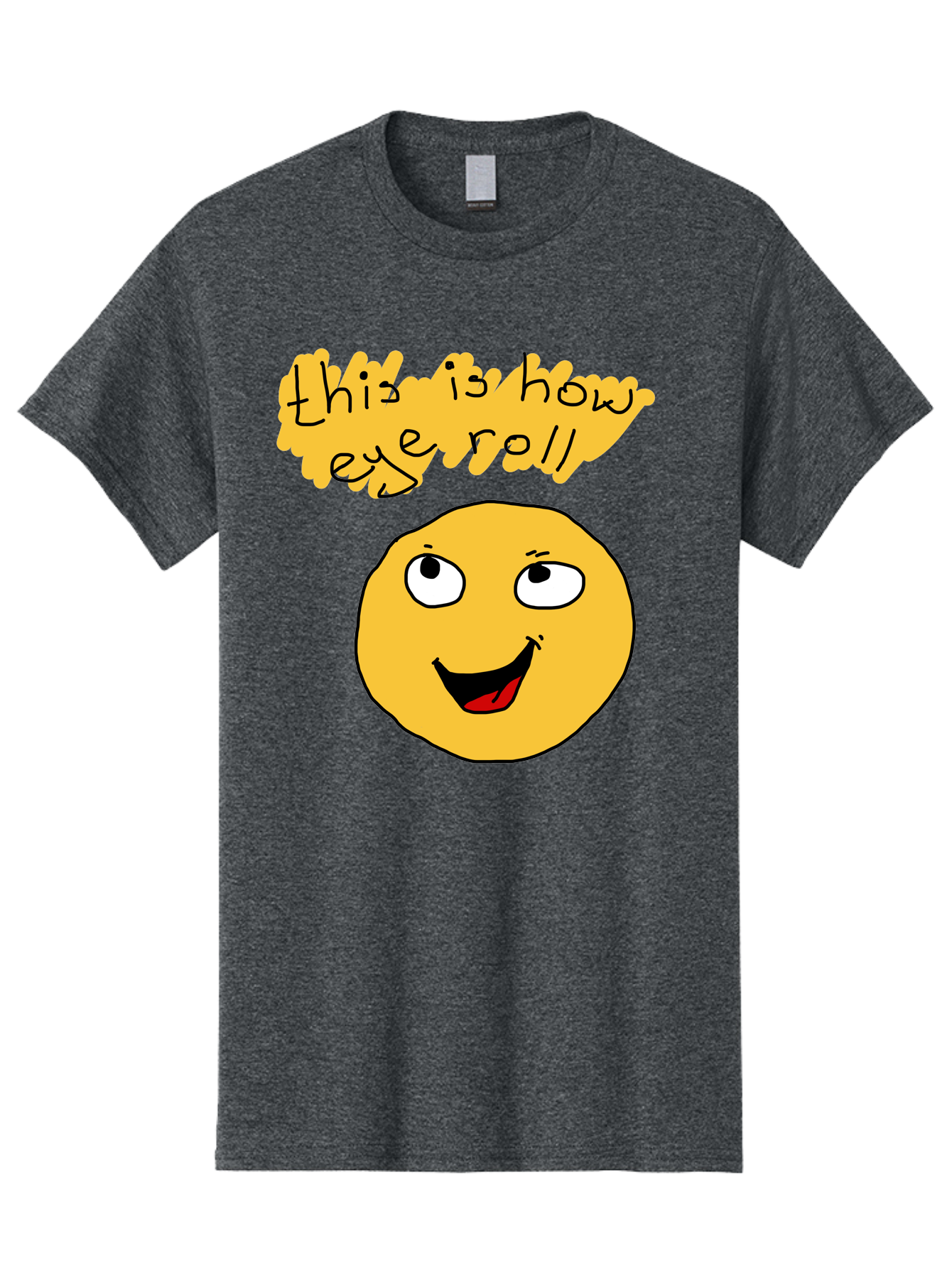 This-Is-How-Eye-Roll Men'S Graphic Tee, 100% Cotton, Comfortable Casual Summer Wear, Machine Washable, Funny Emoticon, Eye Roll Meme, Cartoon Character, Humorous Expression, Playful Humor, Sarcastic Face, Smiling Emoji, Laugh Out Loud - Aaa131 9
