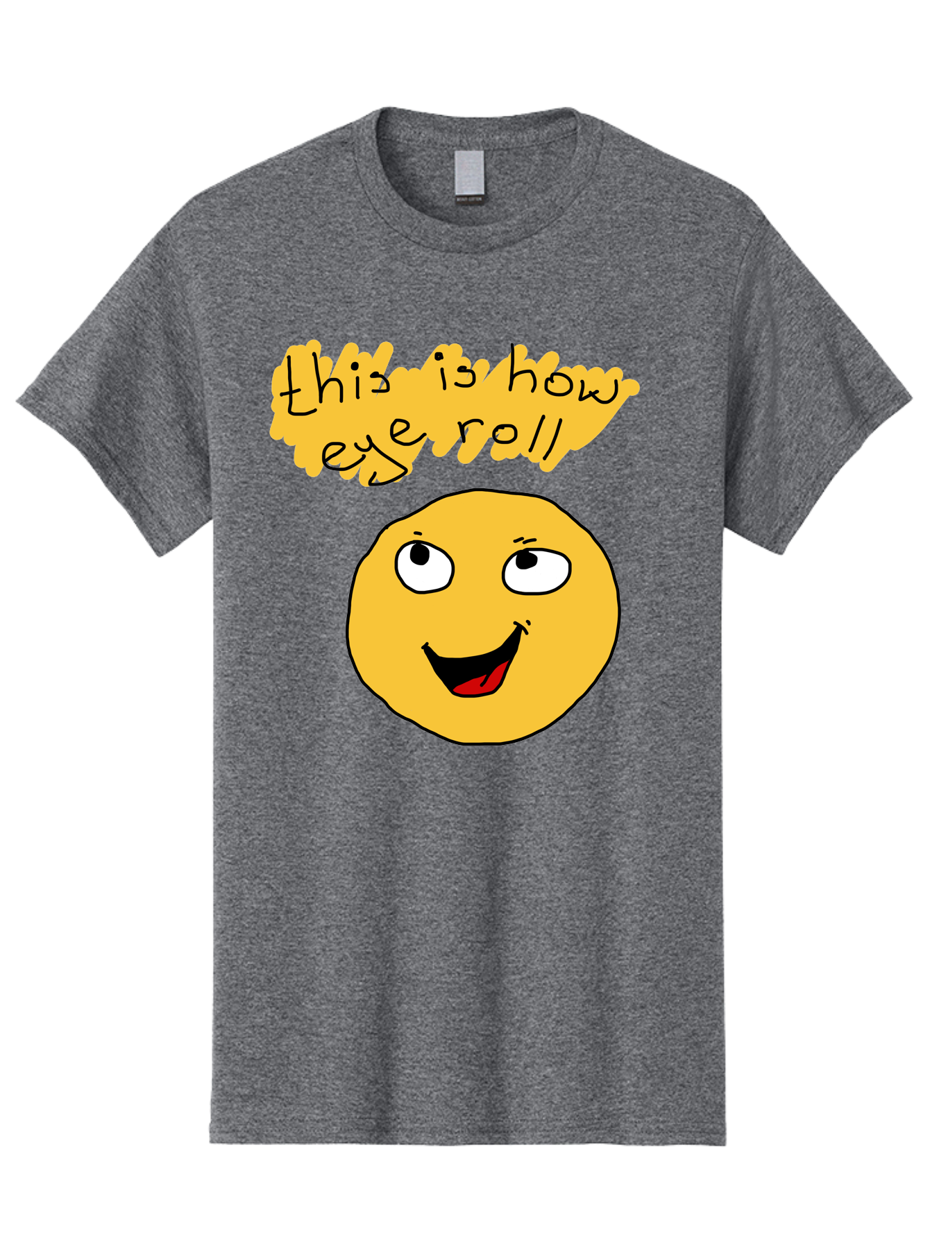 This-Is-How-Eye-Roll Men'S Graphic Tee, 100% Cotton, Comfortable Casual Summer Wear, Machine Washable, Funny Emoticon, Eye Roll Meme, Cartoon Character, Humorous Expression, Playful Humor, Sarcastic Face, Smiling Emoji, Laugh Out Loud - Aaa131 15