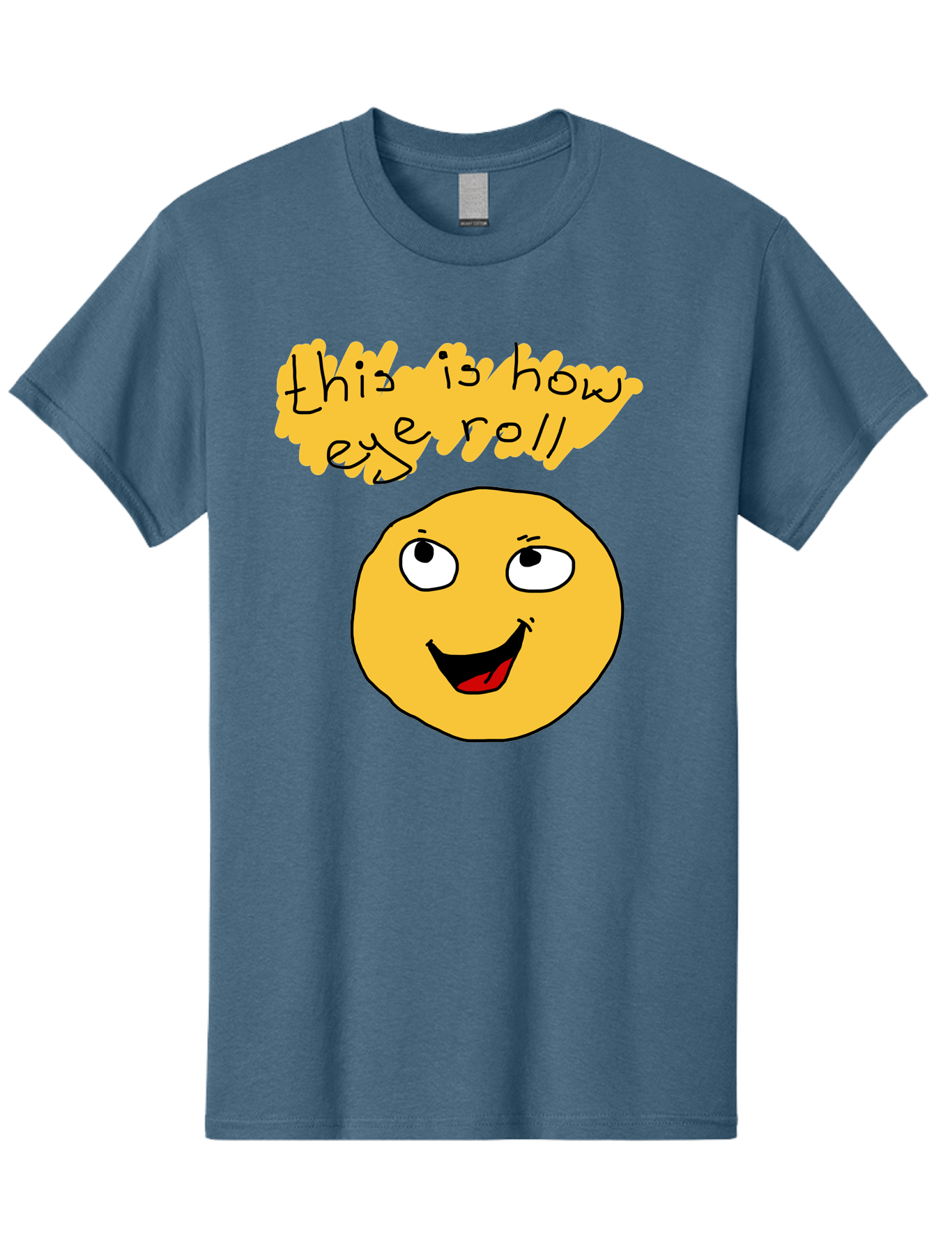 This-Is-How-Eye-Roll Men'S Graphic Tee, 100% Cotton, Comfortable Casual Summer Wear, Machine Washable, Funny Emoticon, Eye Roll Meme, Cartoon Character, Humorous Expression, Playful Humor, Sarcastic Face, Smiling Emoji, Laugh Out Loud - Aaa131 29