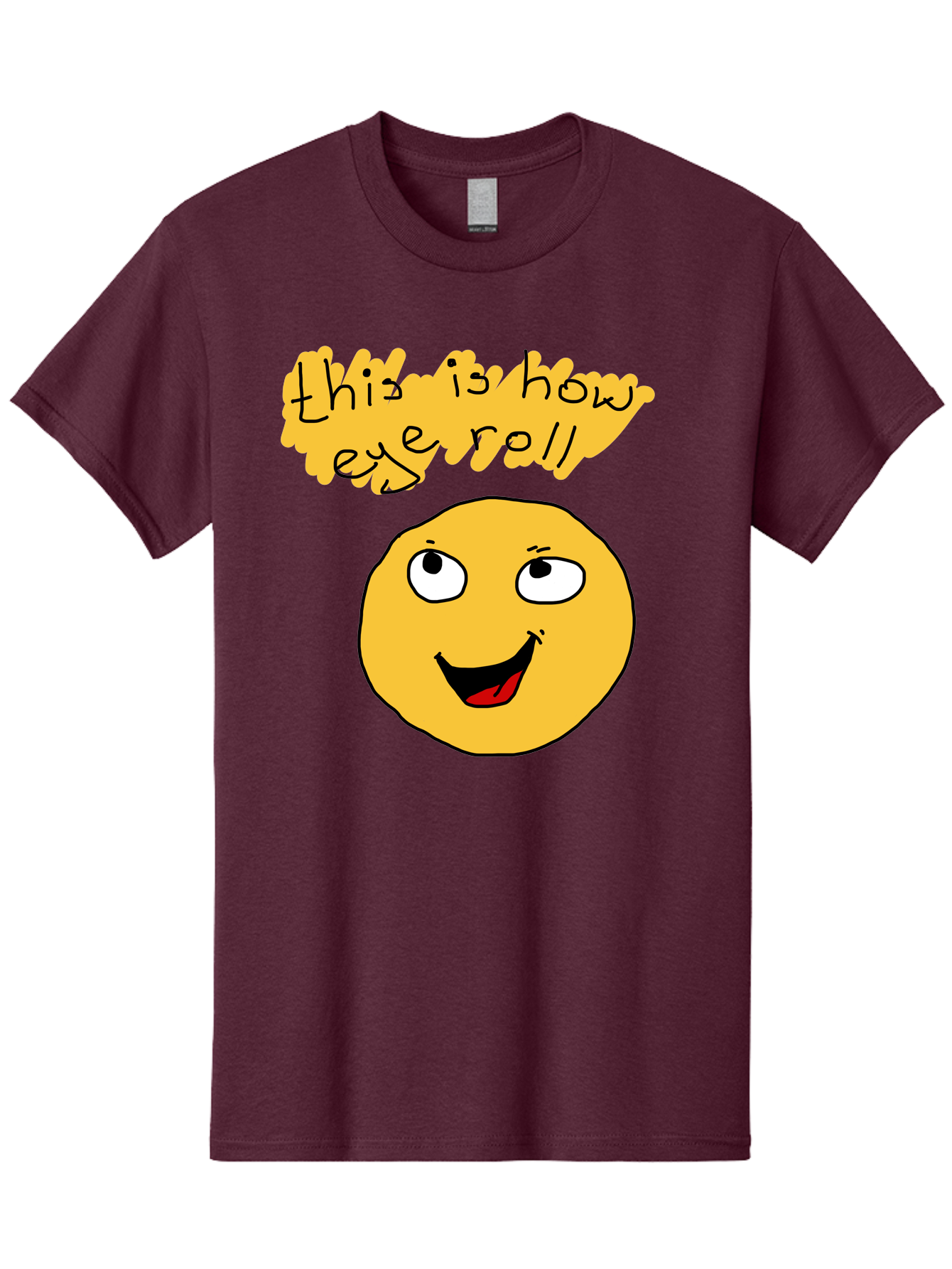 This-Is-How-Eye-Roll Men'S Graphic Tee, 100% Cotton, Comfortable Casual Summer Wear, Machine Washable, Funny Emoticon, Eye Roll Meme, Cartoon Character, Humorous Expression, Playful Humor, Sarcastic Face, Smiling Emoji, Laugh Out Loud - Aaa131 21