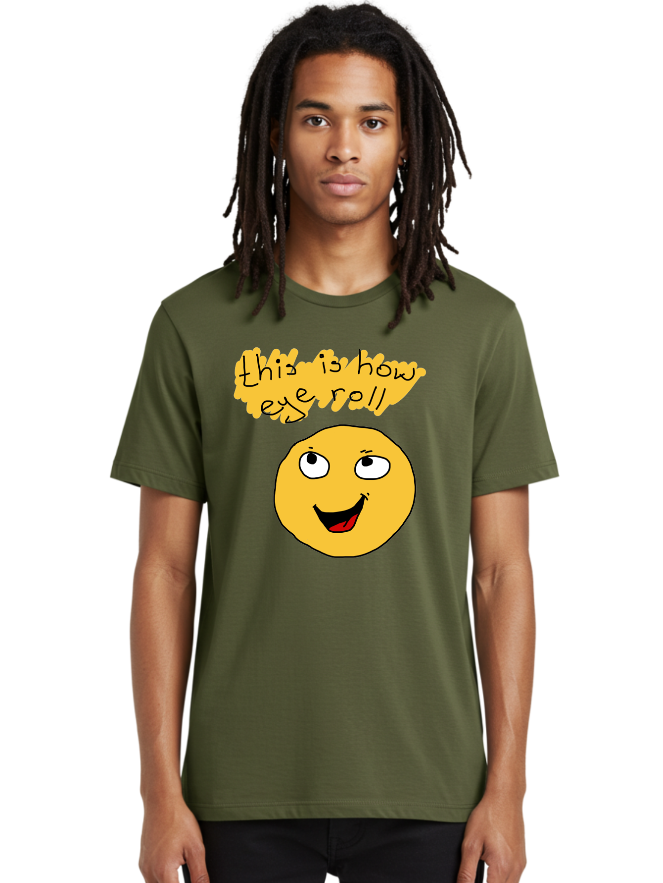 This-Is-How-Eye-Roll Men'S Graphic Tee, 100% Cotton, Comfortable Casual Summer Wear, Machine Washable, Funny Emoticon, Eye Roll Meme, Cartoon Character, Humorous Expression, Playful Humor, Sarcastic Face, Smiling Emoji, Laugh Out Loud - Aaa131 8
