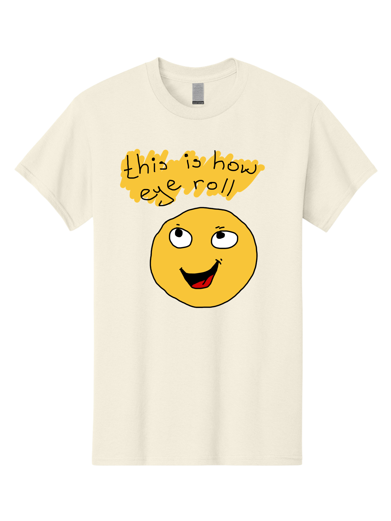 This-Is-How-Eye-Roll Men'S Graphic Tee, 100% Cotton, Comfortable Casual Summer Wear, Machine Washable, Funny Emoticon, Eye Roll Meme, Cartoon Character, Humorous Expression, Playful Humor, Sarcastic Face, Smiling Emoji, Laugh Out Loud - Aaa131 3