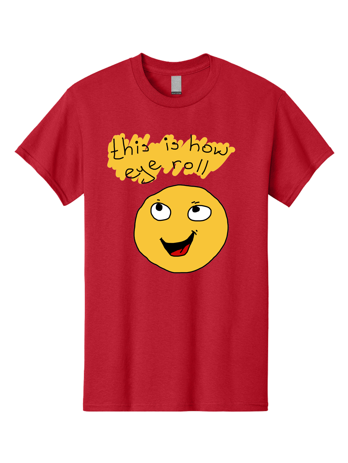 This-Is-How-Eye-Roll Men'S Graphic Tee, 100% Cotton, Comfortable Casual Summer Wear, Machine Washable, Funny Emoticon, Eye Roll Meme, Cartoon Character, Humorous Expression, Playful Humor, Sarcastic Face, Smiling Emoji, Laugh Out Loud - Aaa131 23