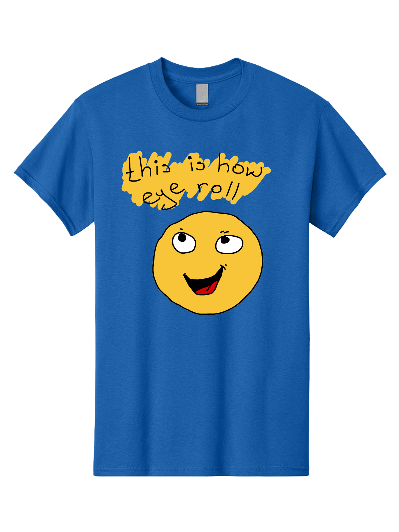 This-Is-How-Eye-Roll Men'S Graphic Tee, 100% Cotton, Comfortable Casual Summer Wear, Machine Washable, Funny Emoticon, Eye Roll Meme, Cartoon Character, Humorous Expression, Playful Humor, Sarcastic Face, Smiling Emoji, Laugh Out Loud - Aaa131 5