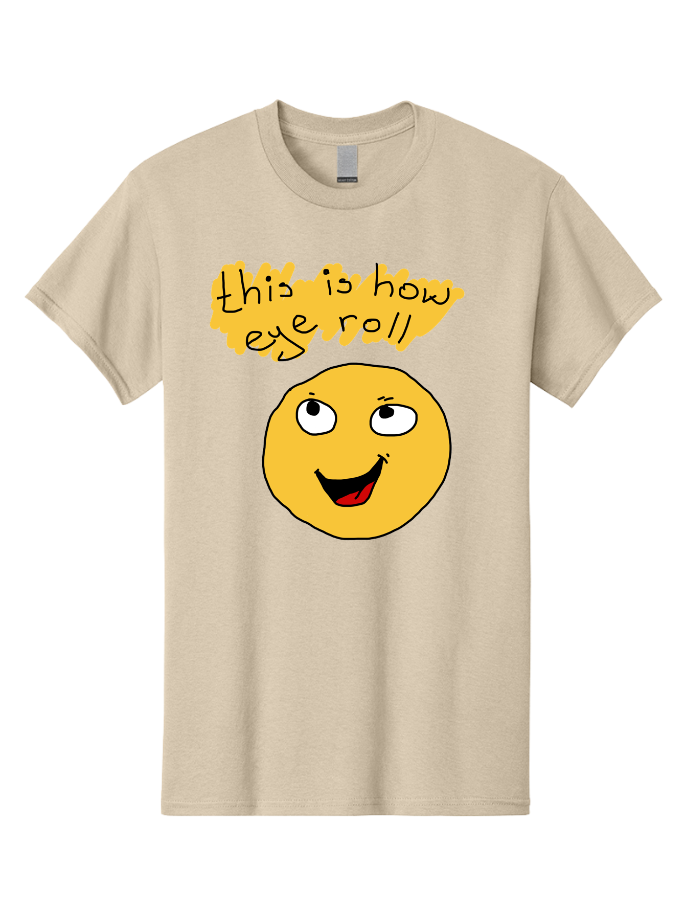 This-Is-How-Eye-Roll Men'S Graphic Tee, 100% Cotton, Comfortable Casual Summer Wear, Machine Washable, Funny Emoticon, Eye Roll Meme, Cartoon Character, Humorous Expression, Playful Humor, Sarcastic Face, Smiling Emoji, Laugh Out Loud - Aaa131 25