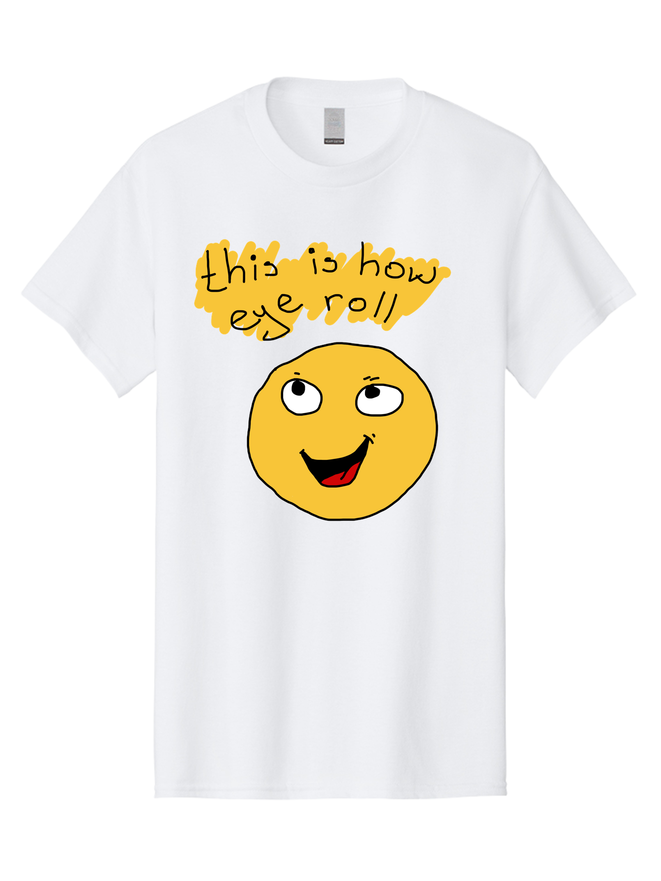 This-Is-How-Eye-Roll Men'S Graphic Tee, 100% Cotton, Comfortable Casual Summer Wear, Machine Washable, Funny Emoticon, Eye Roll Meme, Cartoon Character, Humorous Expression, Playful Humor, Sarcastic Face, Smiling Emoji, Laugh Out Loud - Aaa131 17
