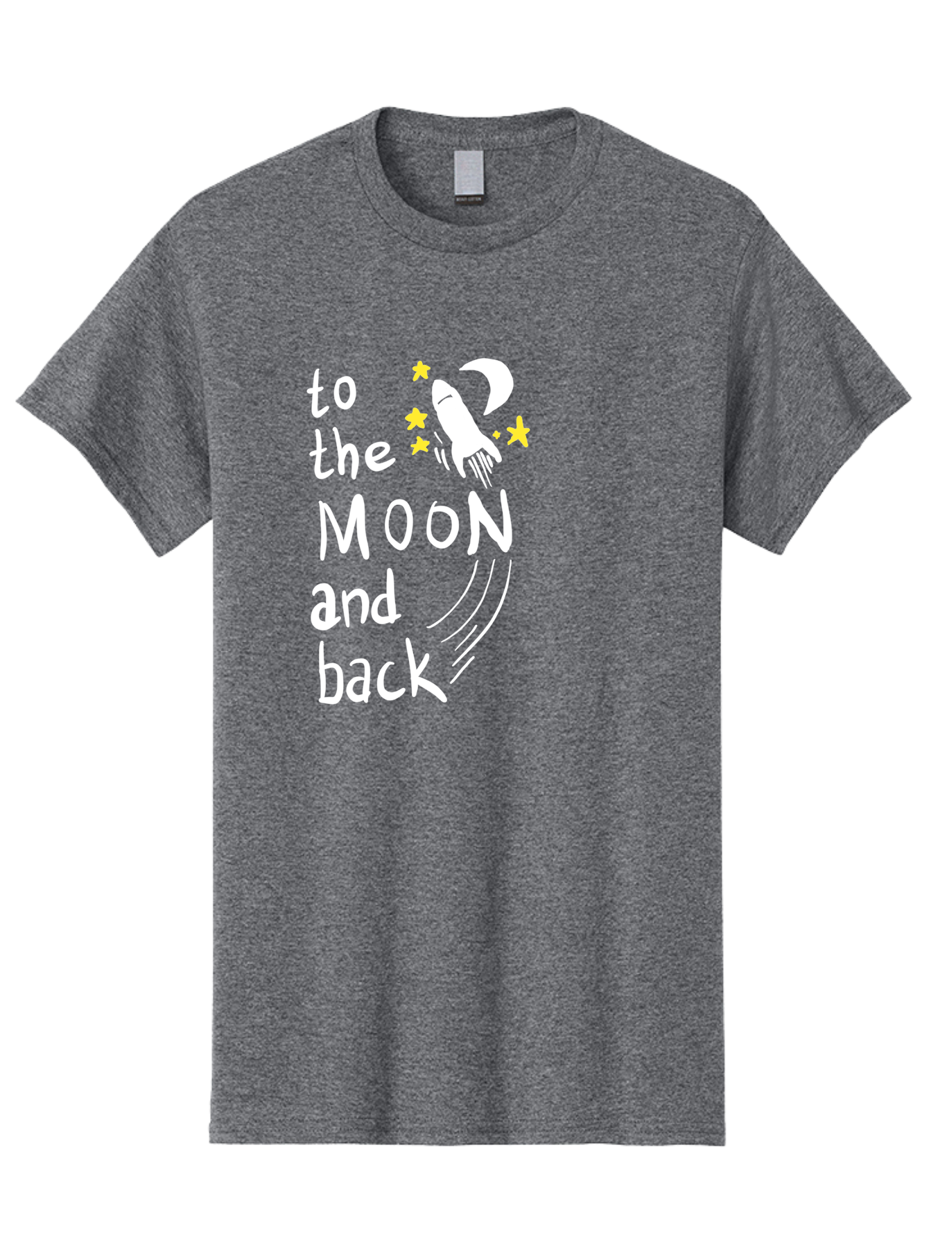 To-The-Moon-And-Back Men'S Graphic Tee, 100% Cotton, Comfortable Casual Summer Wear, Machine Washable, Space Travel, Rocket Ship, Moon Adventure, Love Phrase, Starry Night, Celestial Journey, Quirky Typography, Whimsical Illustration - Aaa134 25