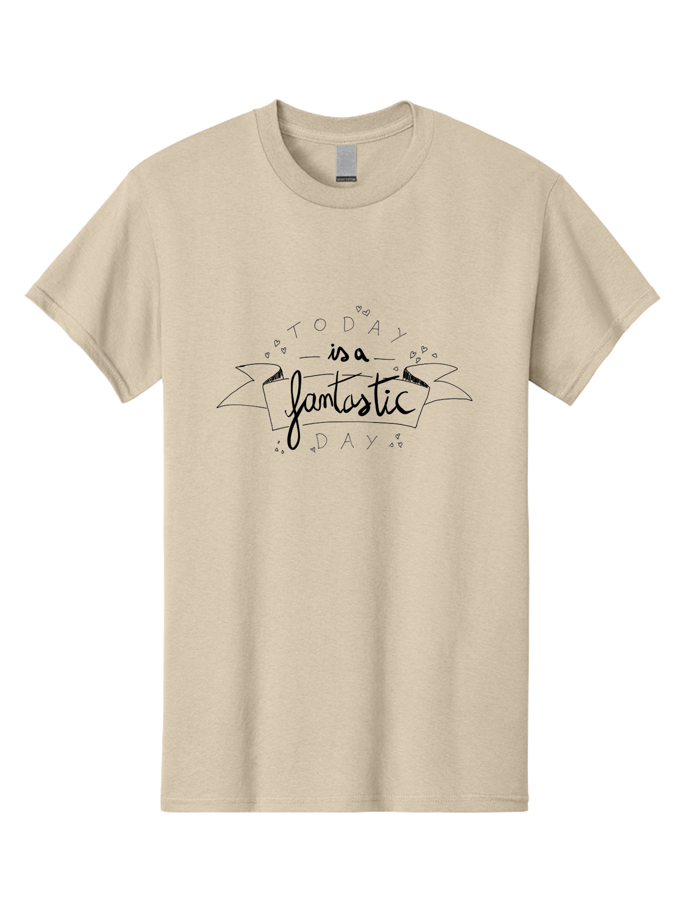 Today-Is-A-Fantastic-Day Men'S Graphic Tee, 100% Cotton, Comfortable Casual Summer Wear, Machine Washable, Motivational Quote, Inspirational Message, Positive Vibes, Daily Affirmation, Handwritten Font, Decorative Banner, Heart Shapes - Aaa135 21