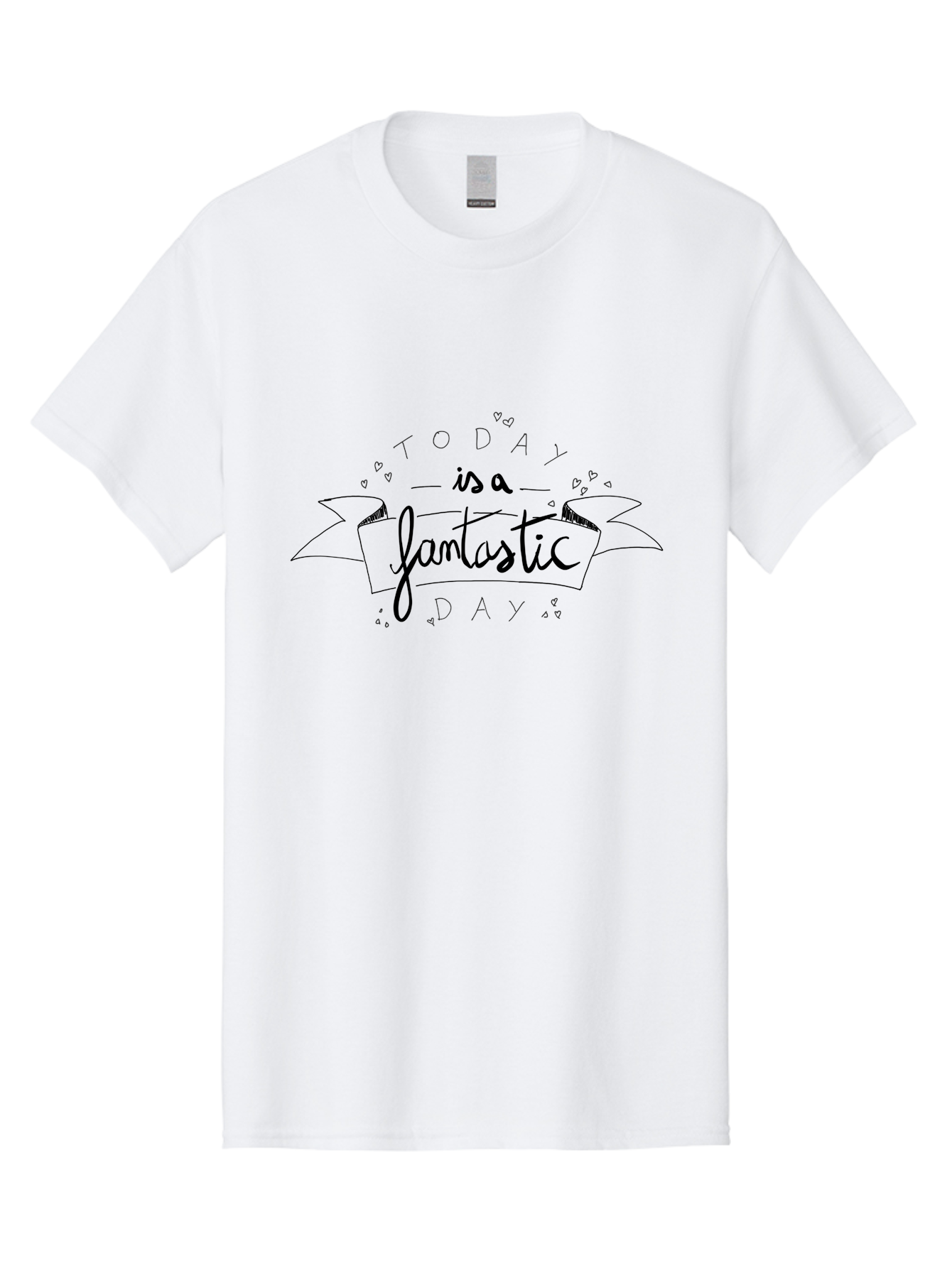 Today-Is-A-Fantastic-Day Men'S Graphic Tee, 100% Cotton, Comfortable Casual Summer Wear, Machine Washable, Motivational Quote, Inspirational Message, Positive Vibes, Daily Affirmation, Handwritten Font, Decorative Banner, Heart Shapes - Aaa135 17
