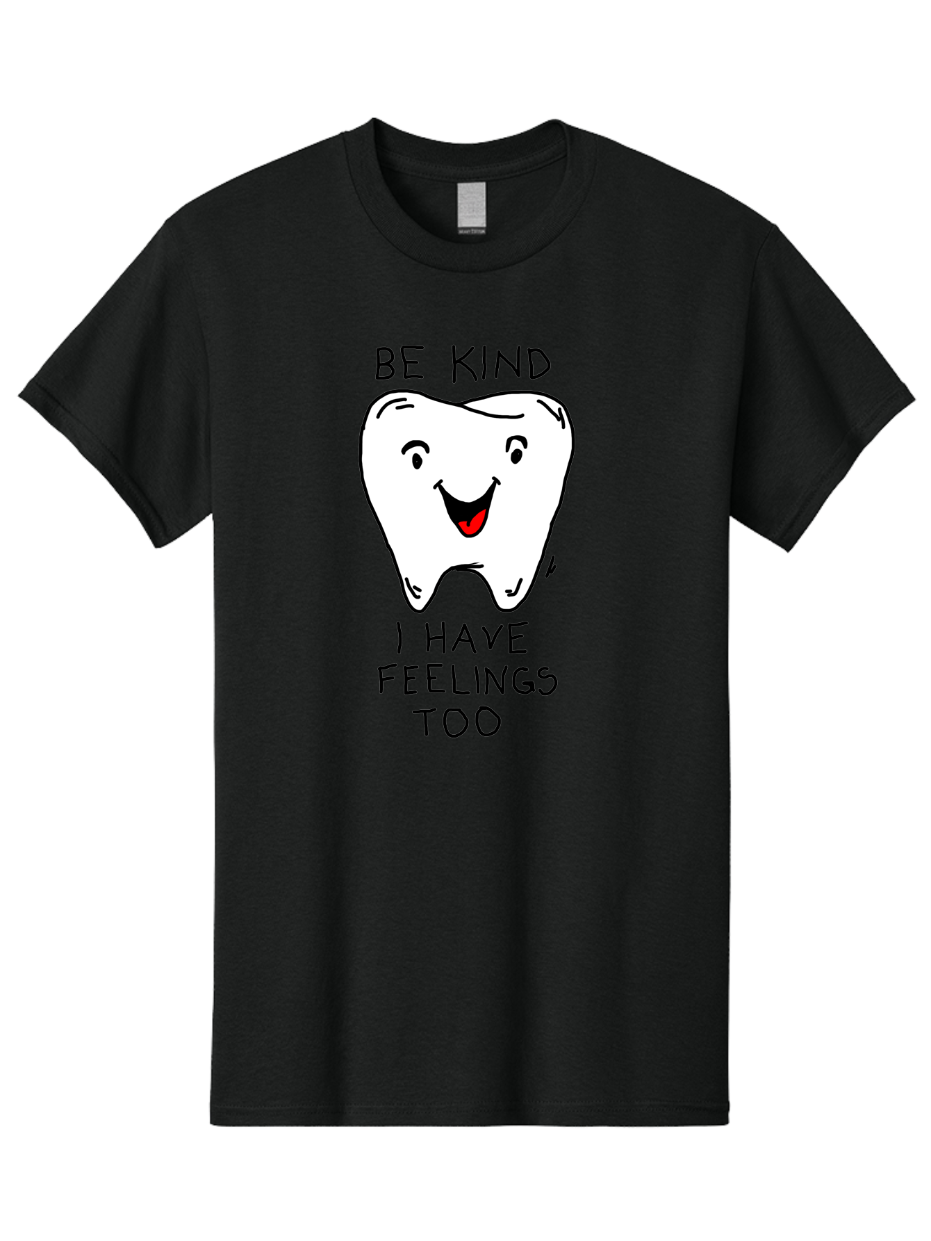Tooth-With-Feeling Men'S Graphic Tee, 100% Cotton, Comfortable Casual Summer Wear, Machine Washable, Funny Tooth Character, Dental Care, Kindness Matters, Tooth With Feelings, Humorous Illustration, Cartoon Tooth, Be Kind, - Aaa136 23