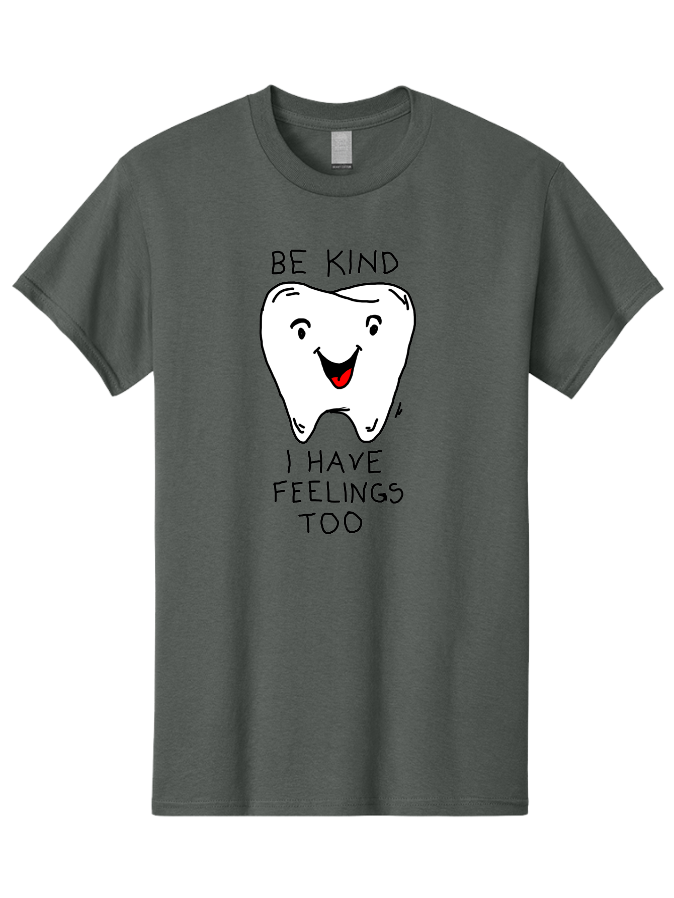 Tooth-With-Feeling Men'S Graphic Tee, 100% Cotton, Comfortable Casual Summer Wear, Machine Washable, Funny Tooth Character, Dental Care, Kindness Matters, Tooth With Feelings, Humorous Illustration, Cartoon Tooth, Be Kind, - Aaa136 13