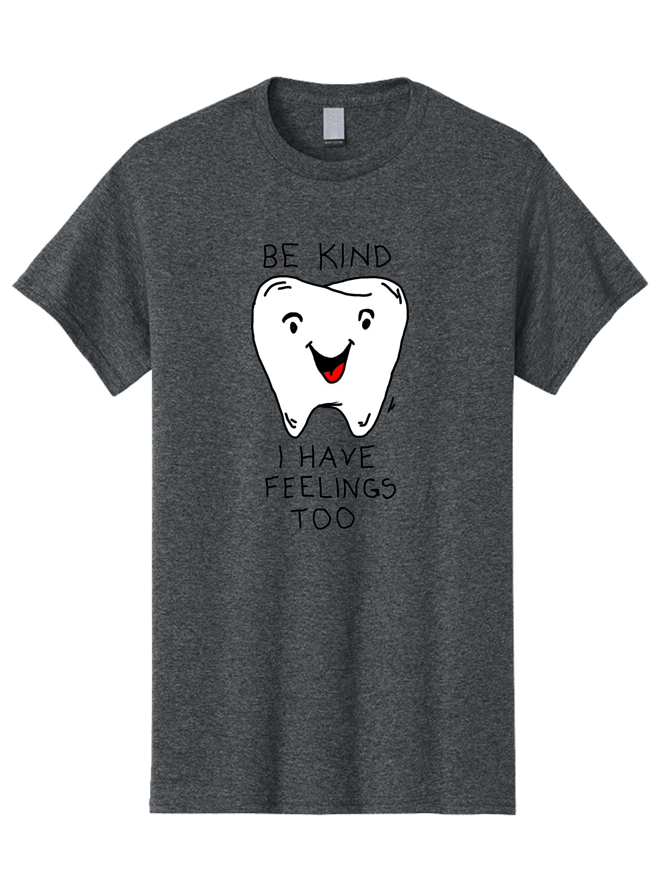 Tooth-With-Feeling Men'S Graphic Tee, 100% Cotton, Comfortable Casual Summer Wear, Machine Washable, Funny Tooth Character, Dental Care, Kindness Matters, Tooth With Feelings, Humorous Illustration, Cartoon Tooth, Be Kind, - Aaa136 29