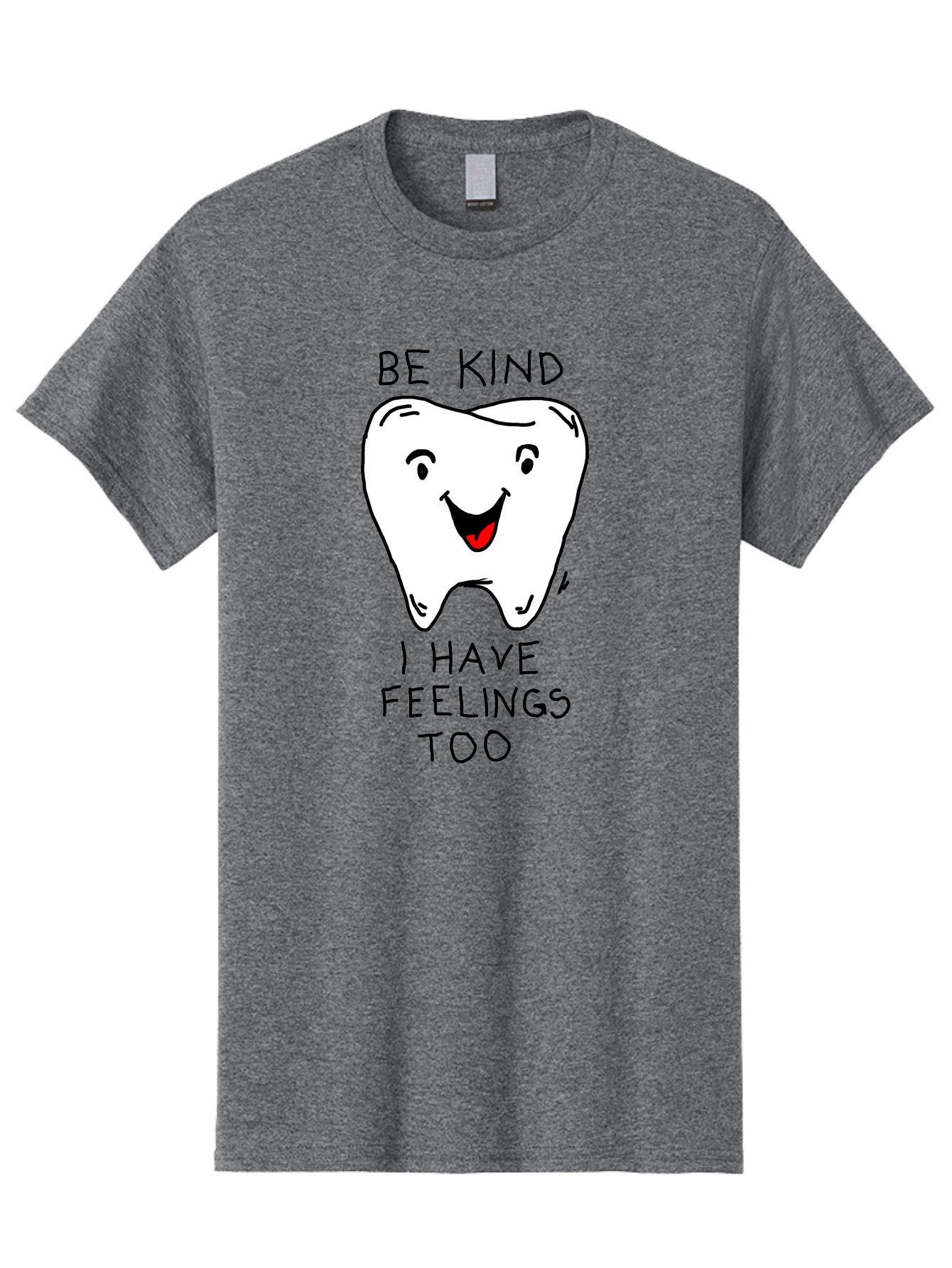 Tooth-With-Feeling Men'S Graphic Tee, 100% Cotton, Comfortable Casual Summer Wear, Machine Washable, Funny Tooth Character, Dental Care, Kindness Matters, Tooth With Feelings, Humorous Illustration, Cartoon Tooth, Be Kind, - Aaa136 11